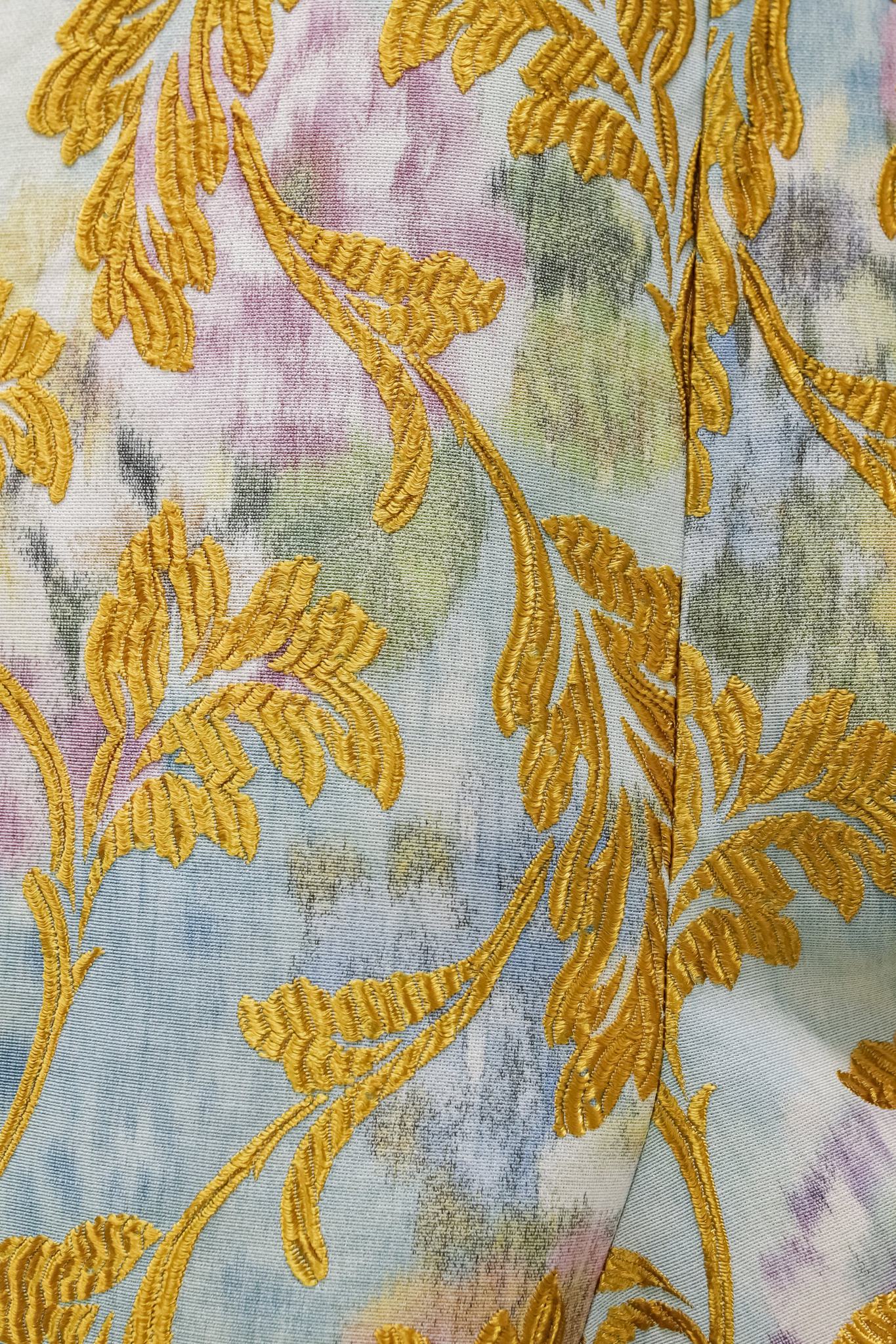 Marni Creme Dress With Floral Brocade Skirt