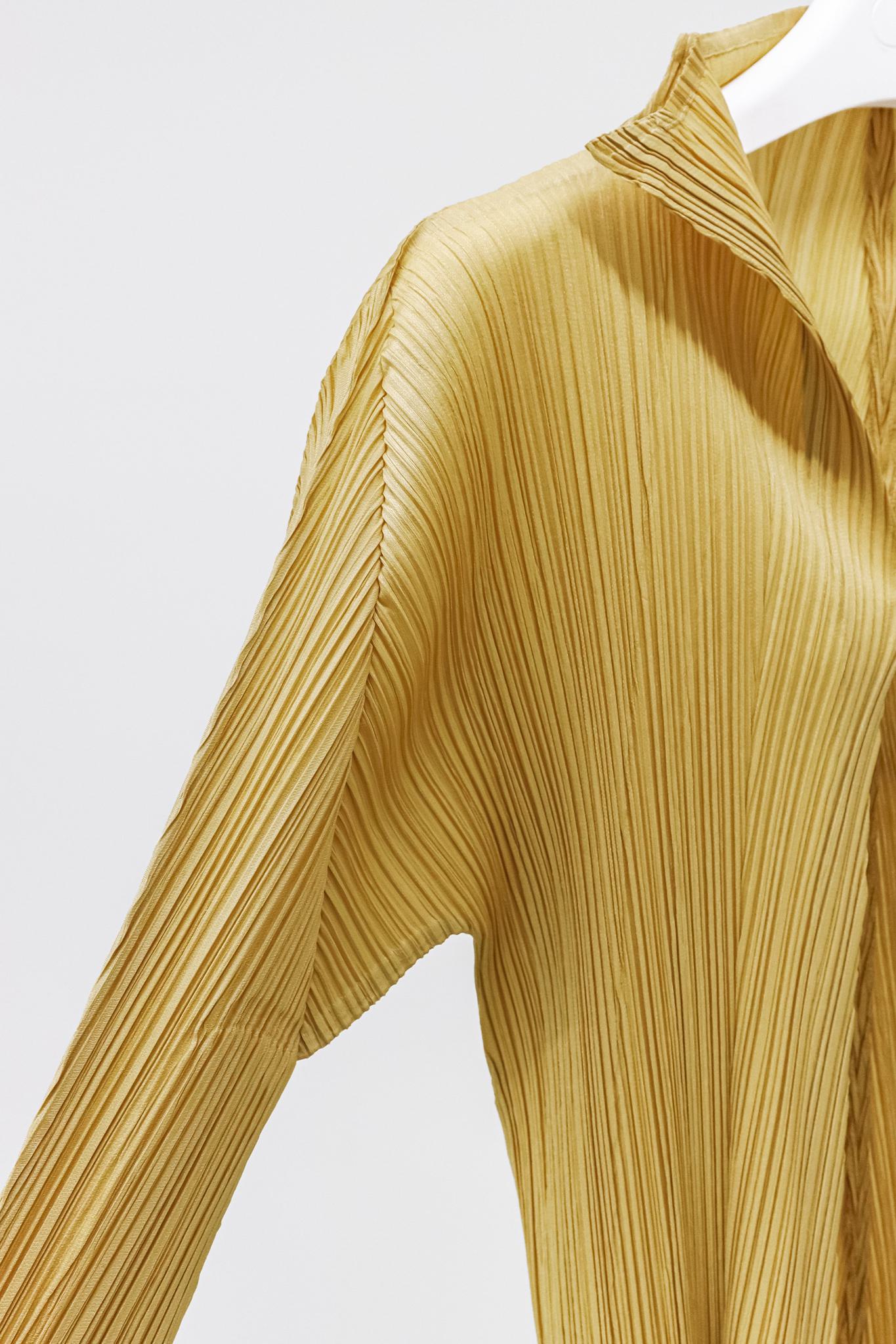 Issey Miyake Pleats Please Single Tan Button Jacket