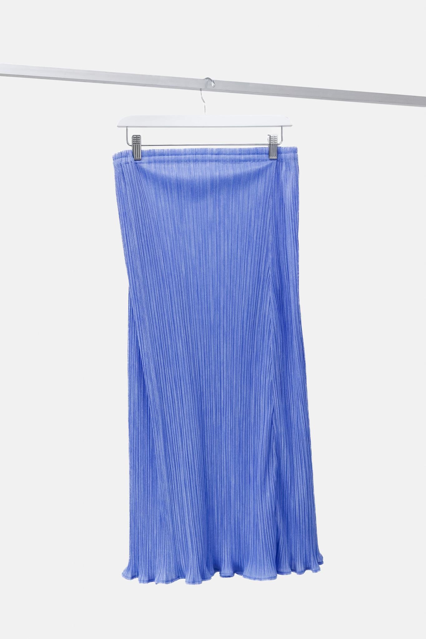 Issey Miyake Pleats Please Denim Print Skirt