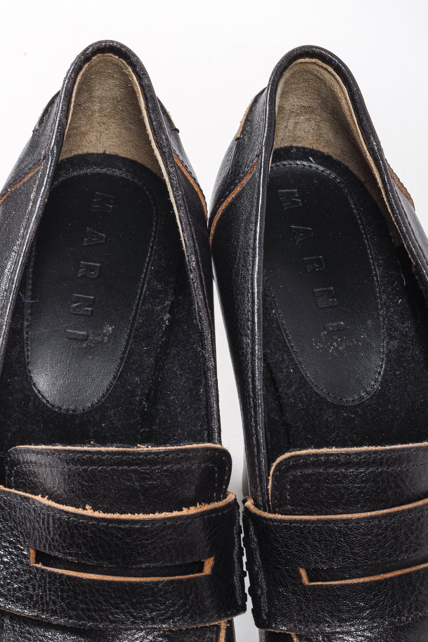 Marni Heeled Platform Leather Moccasins