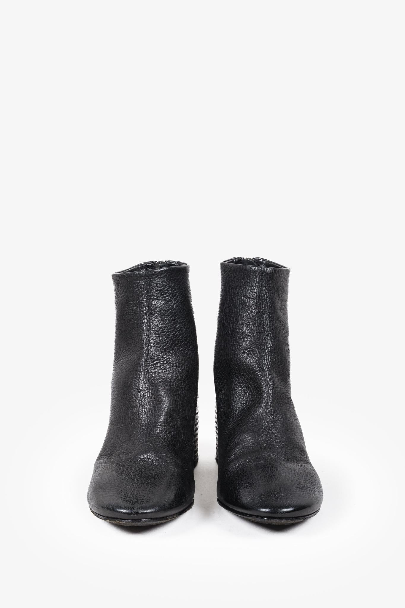 Marsèll Black Leather Ankle Boots with Block Heel