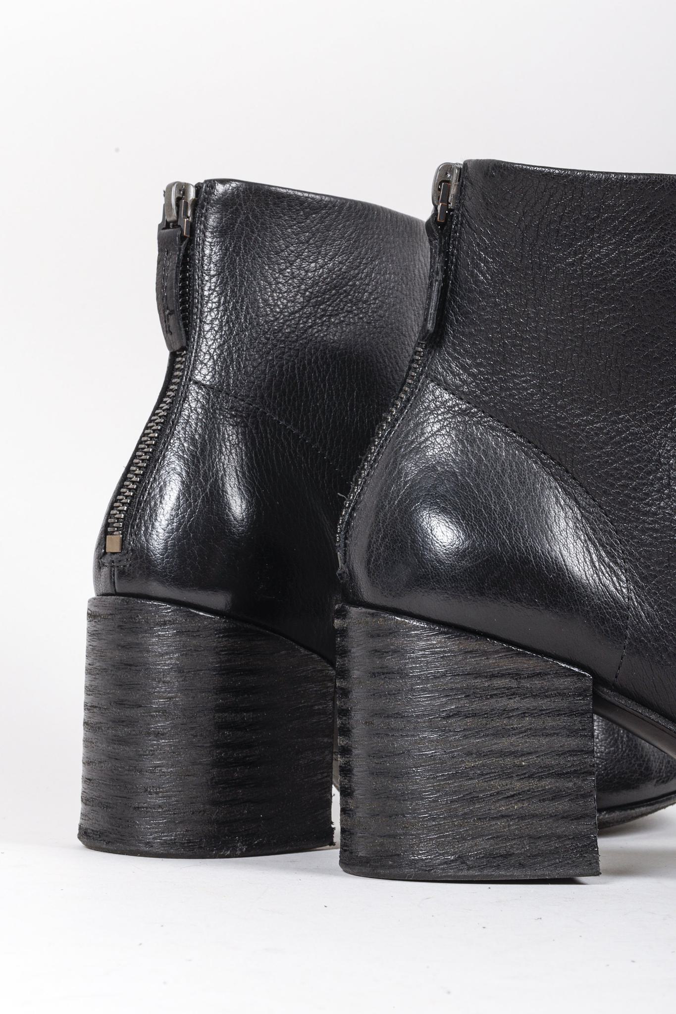 Marsèll Black Leather Ankle Boots with Block Heel