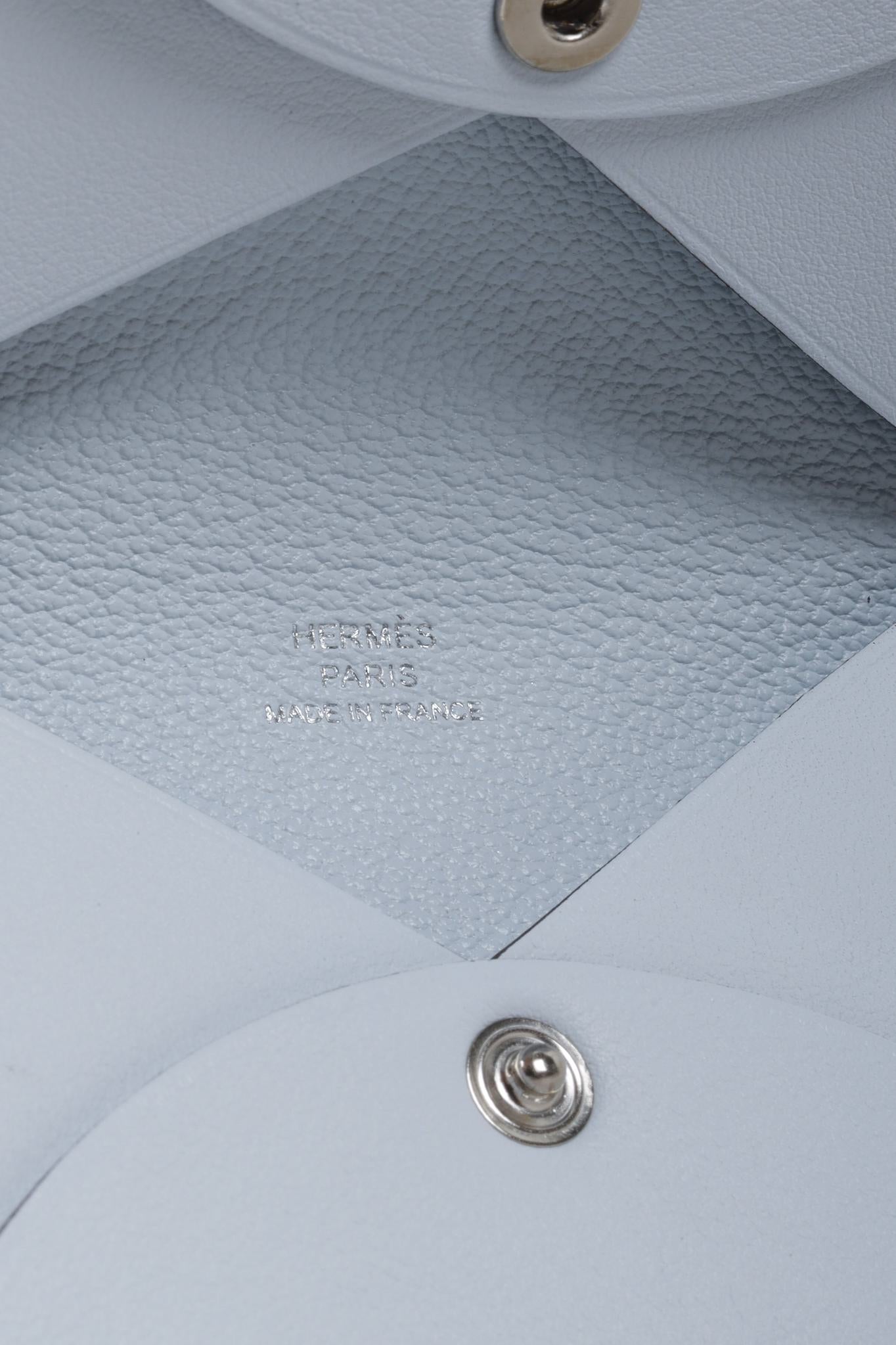 Hermès Swift Cowboy Bleu Brume Calvi Card Holder