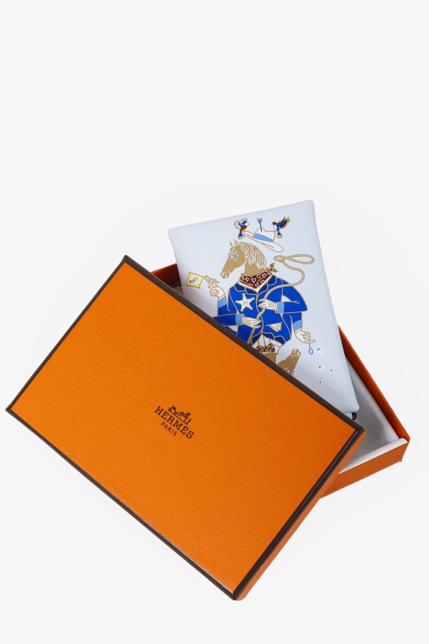 Hermès Swift Cowboy Bleu Brume Calvi Card Holder