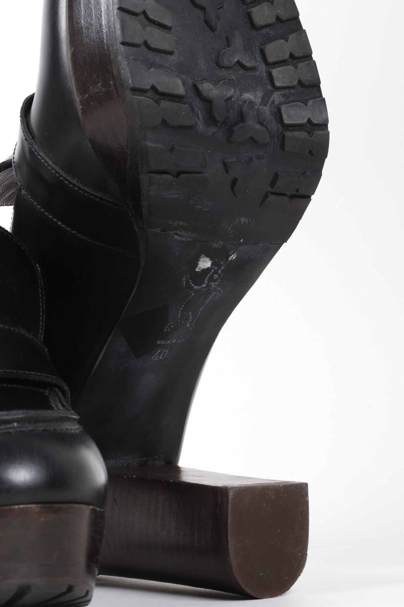 Marni Black Platform Buckle Loafer Pumps