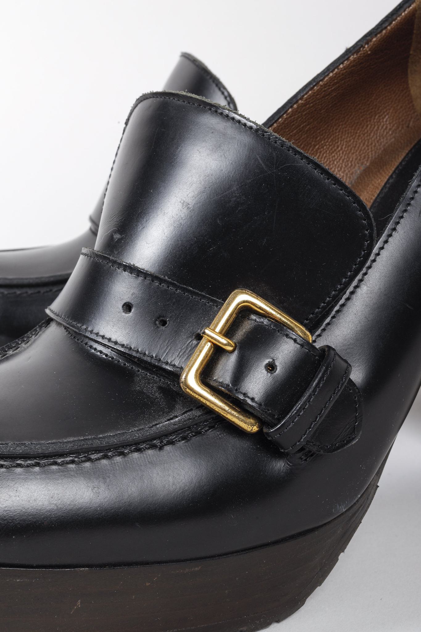 Marni Black Platform Buckle Loafer Pumps