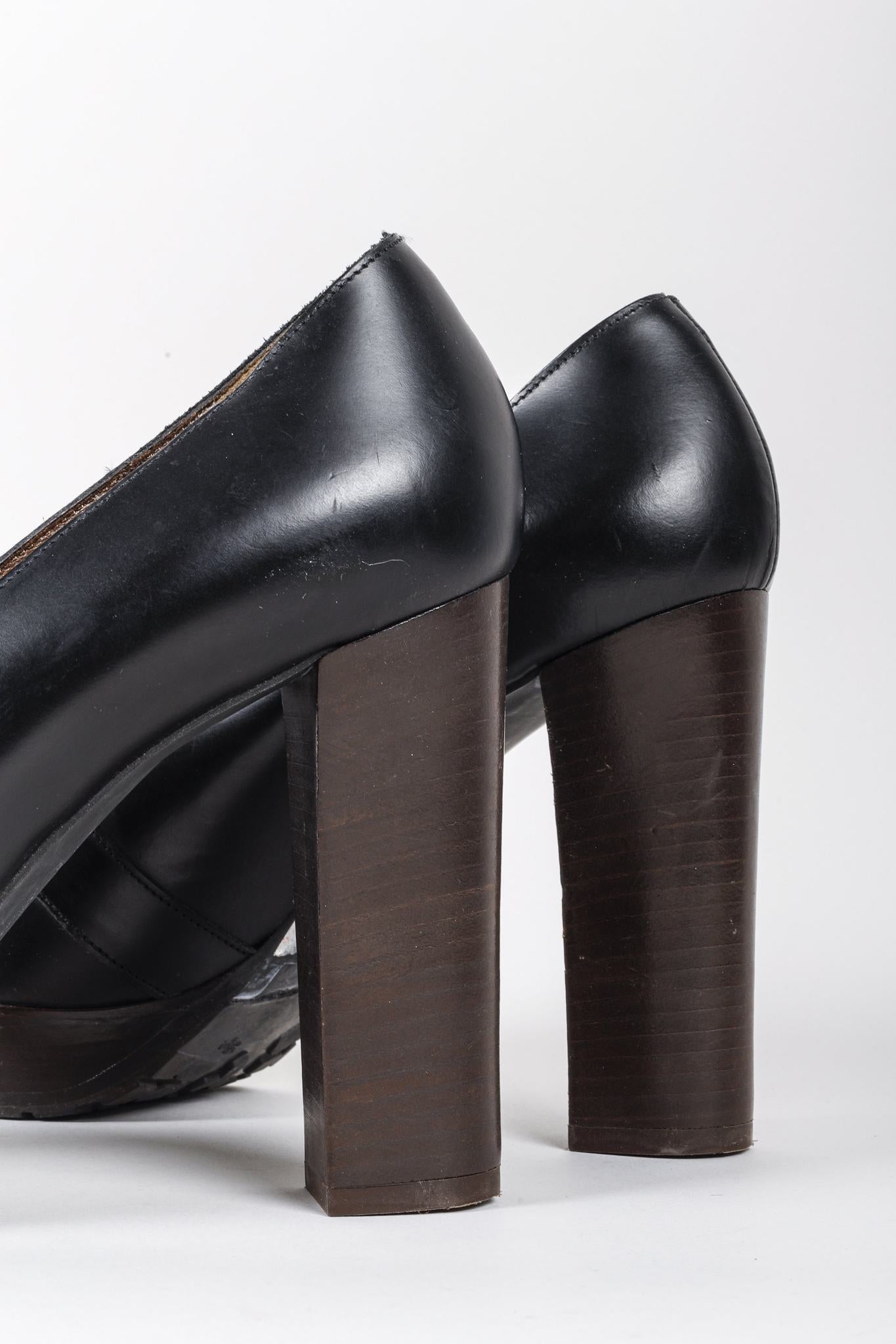 Marni Black Platform Buckle Loafer Pumps