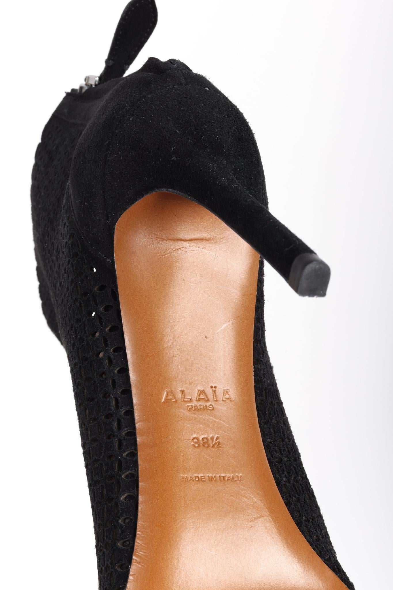 Alaïa Black Suede Cut Out Ankle Booties