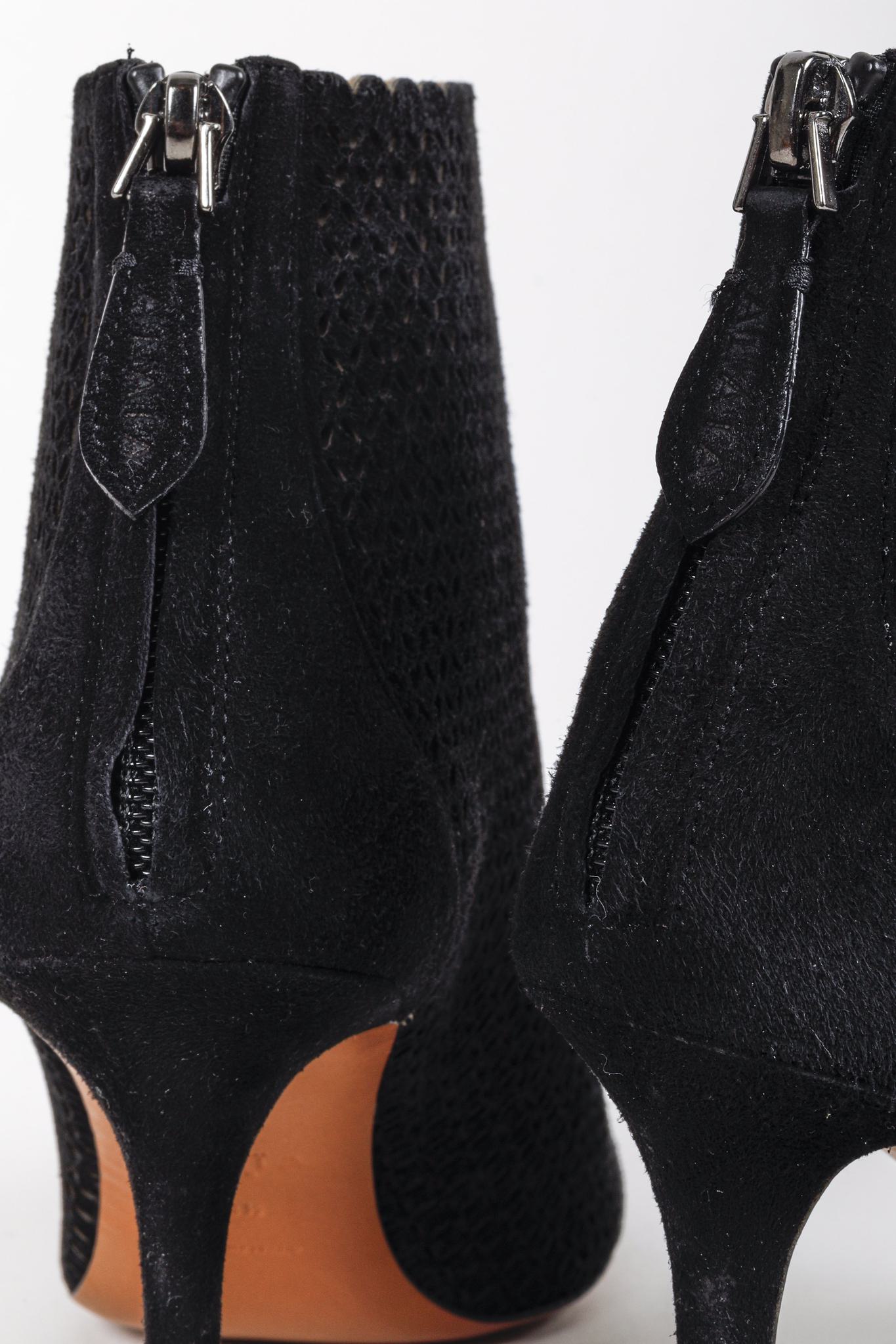 Alaïa Black Suede Cut Out Ankle Booties