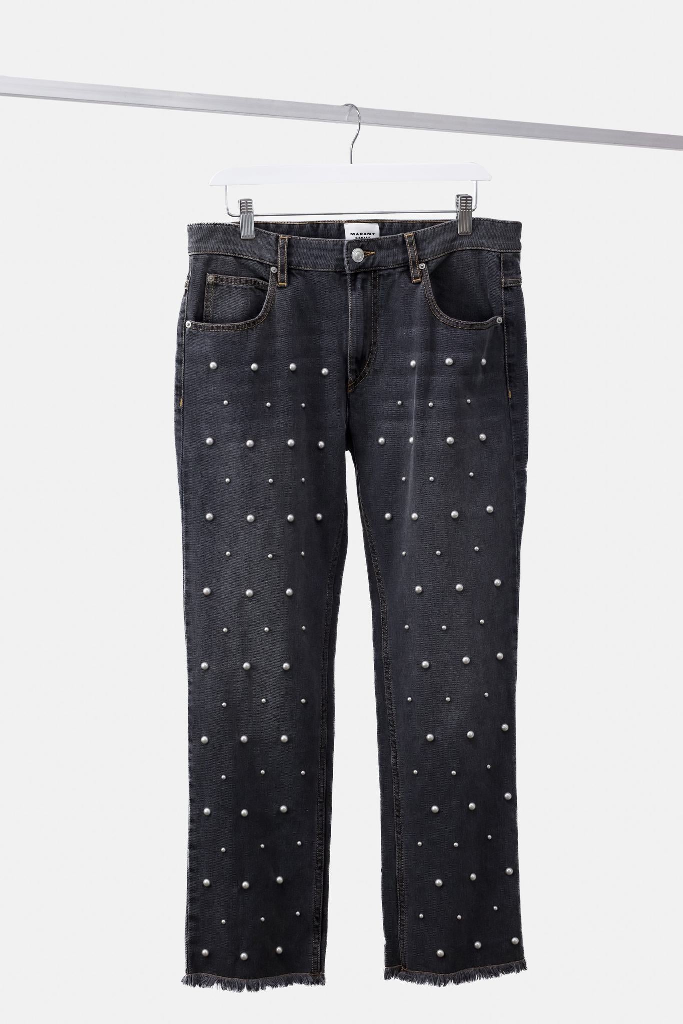 Isabel Marant Etoile Beaded Dulano Denim Trousers