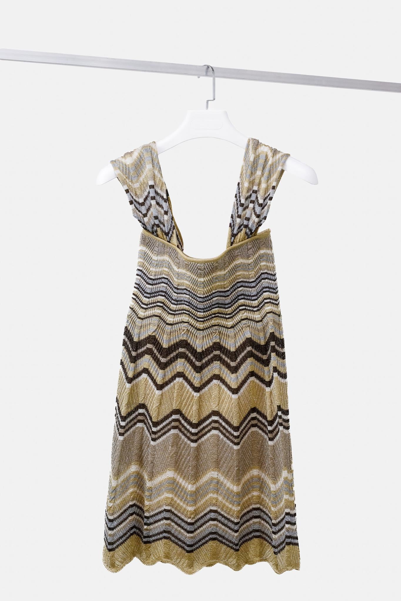 slim fit dress slacks M Missoni Metallic Gold Zig-Zag Mini Dress – Blogger Armoire