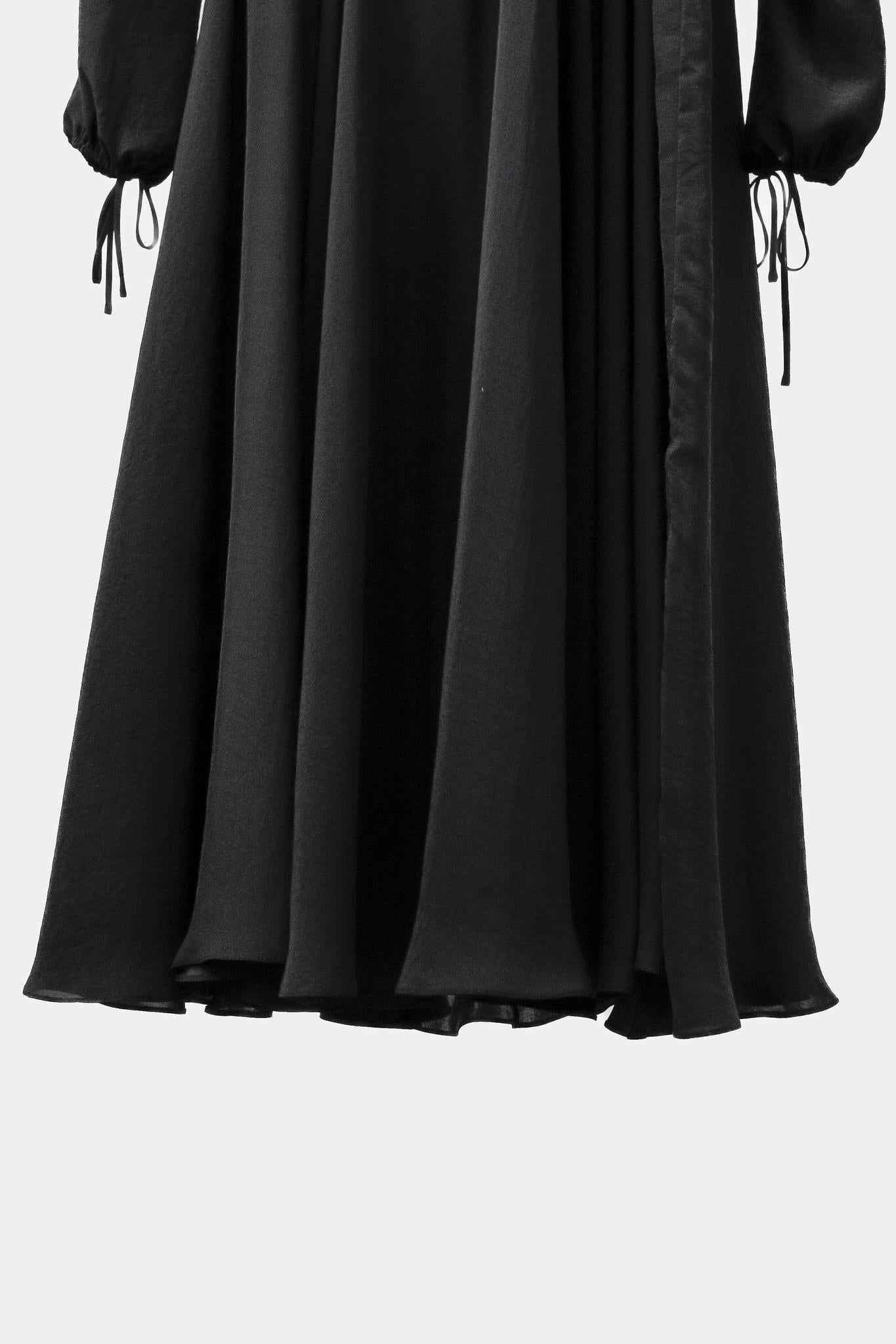 Juan Carlos Obando Black Off-the-Shoulder Midi Dress