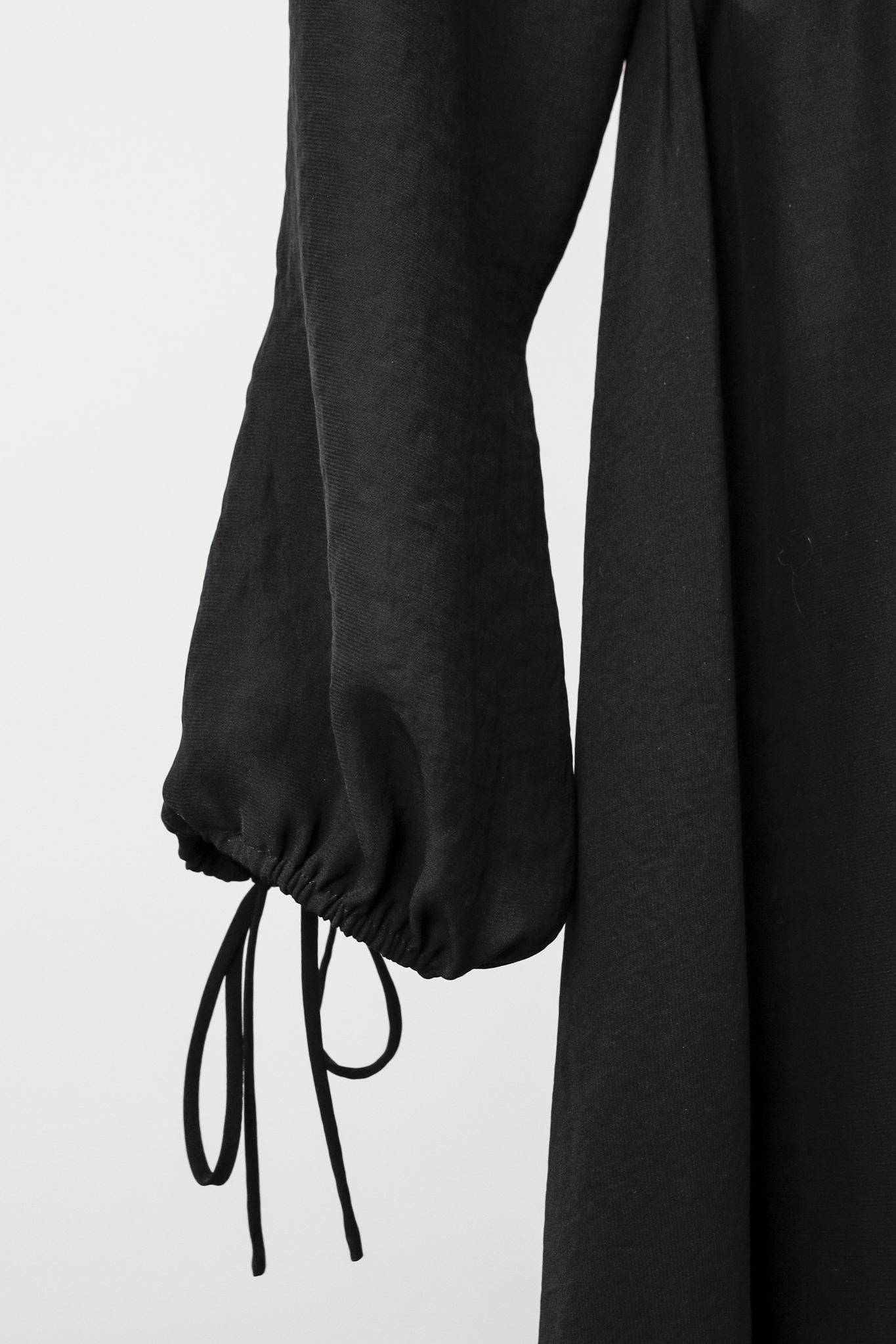 Juan Carlos Obando Black Off-the-Shoulder Midi Dress