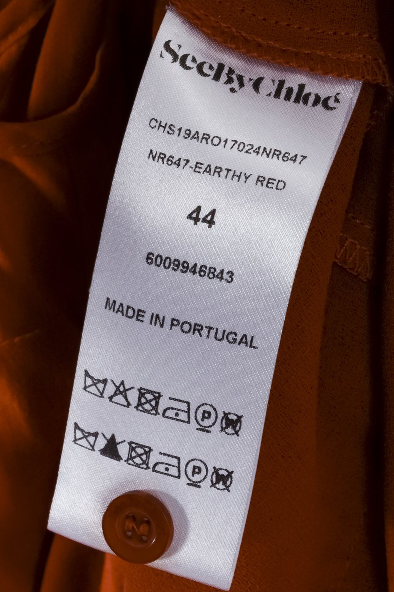 See By Chloé PF/19 Earthy Red Embellished Georgette Dress