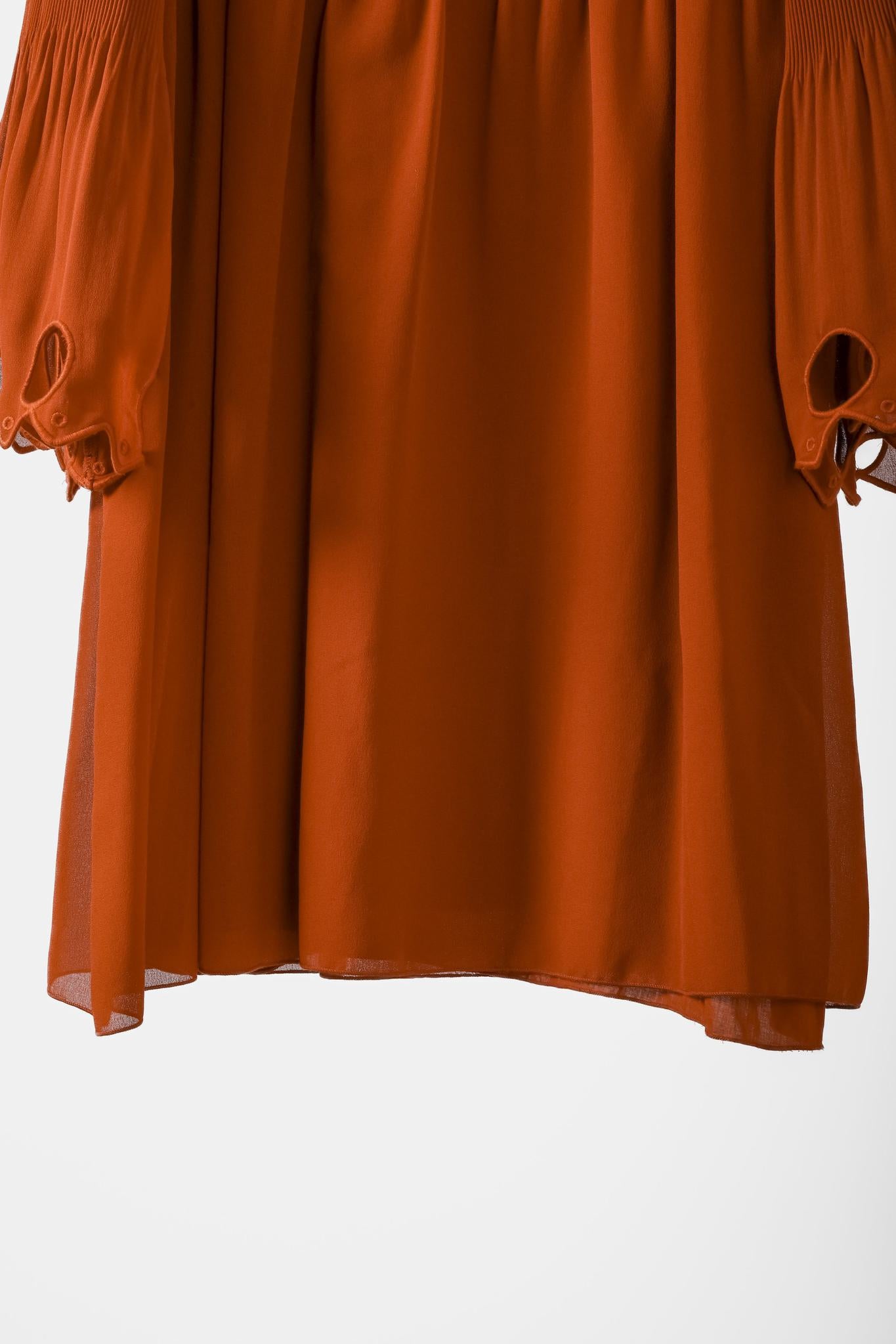 See By Chloé PF/19 Earthy Red Embellished Georgette Dress