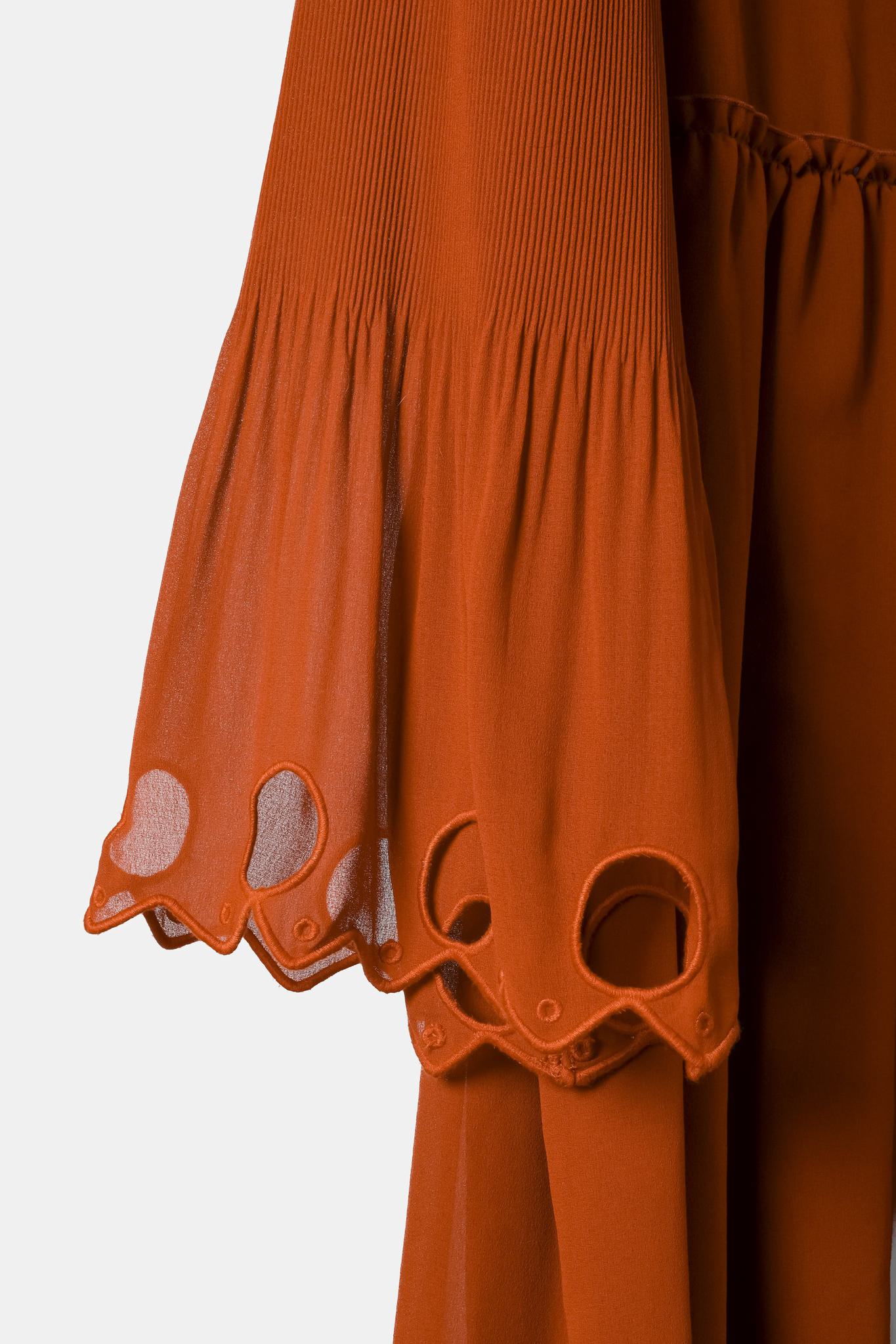 See By Chloé PF/19 Earthy Red Embellished Georgette Dress