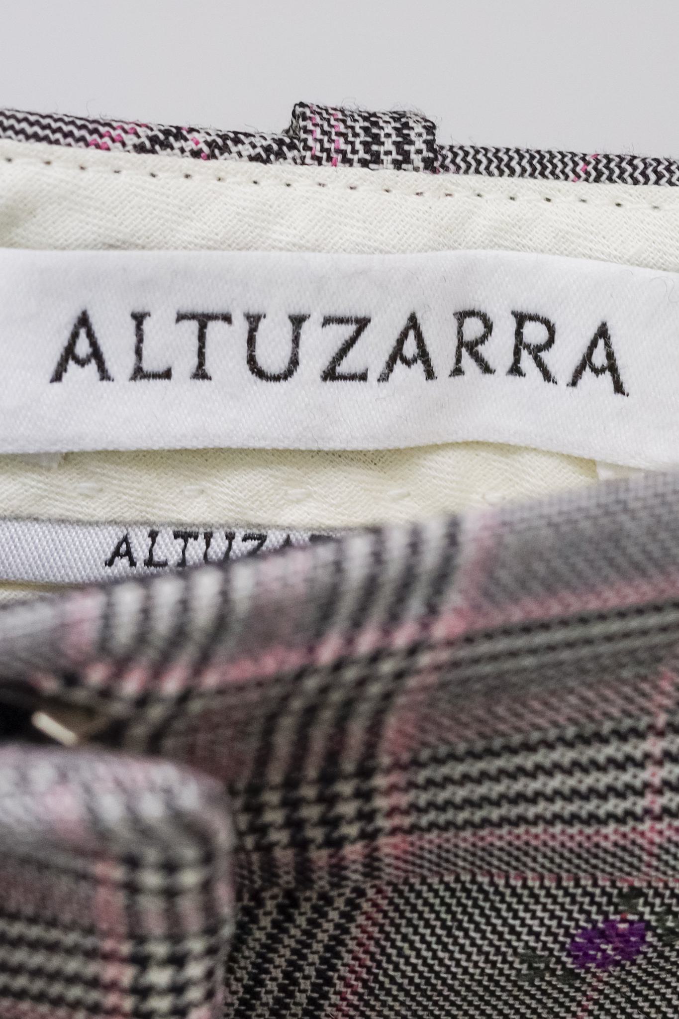 Altuzarra Adler Floral-Embroidered Prince of Wales Check Trousers