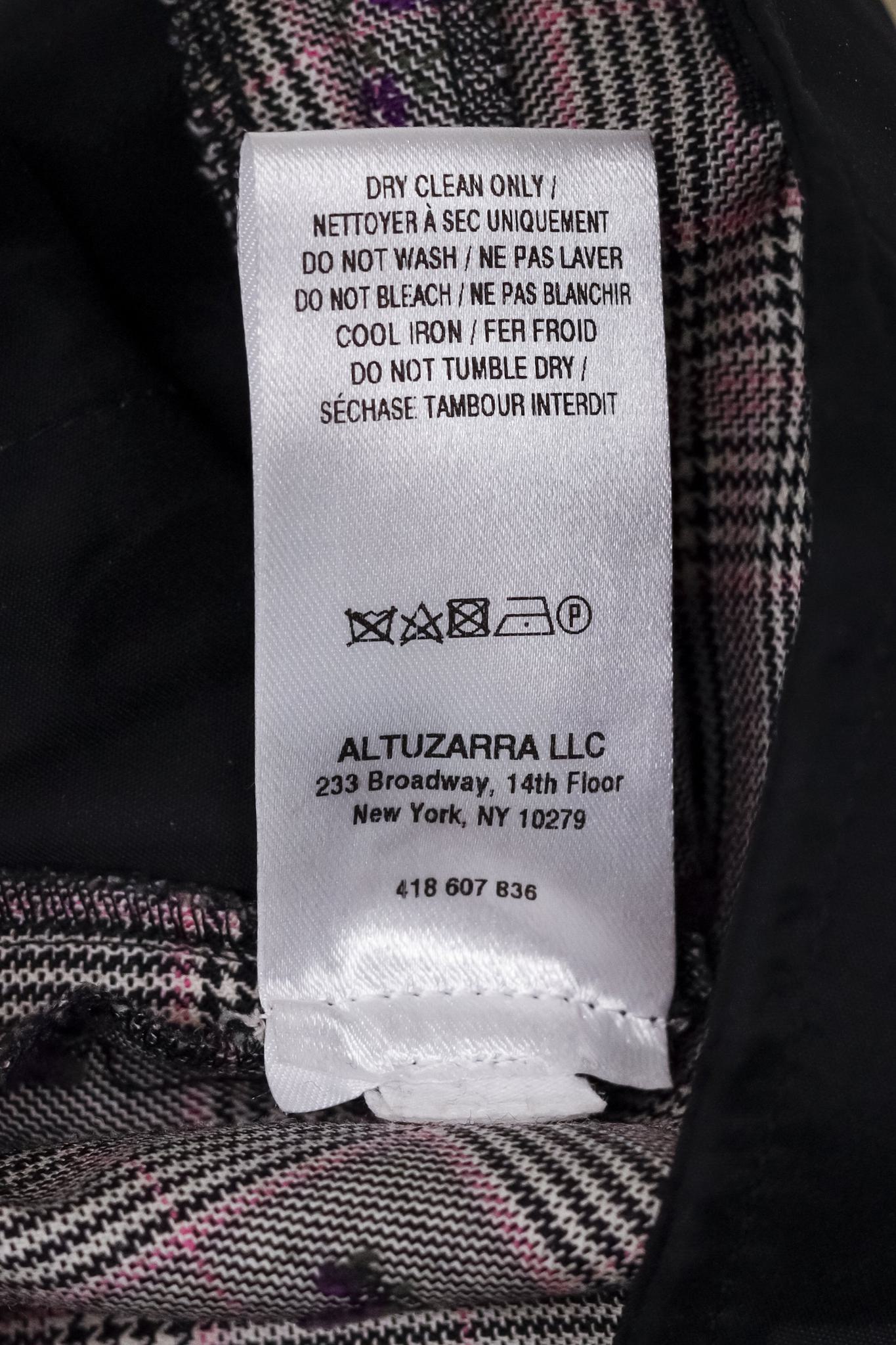 Altuzarra Adler Floral-Embroidered Prince of Wales Check Trousers