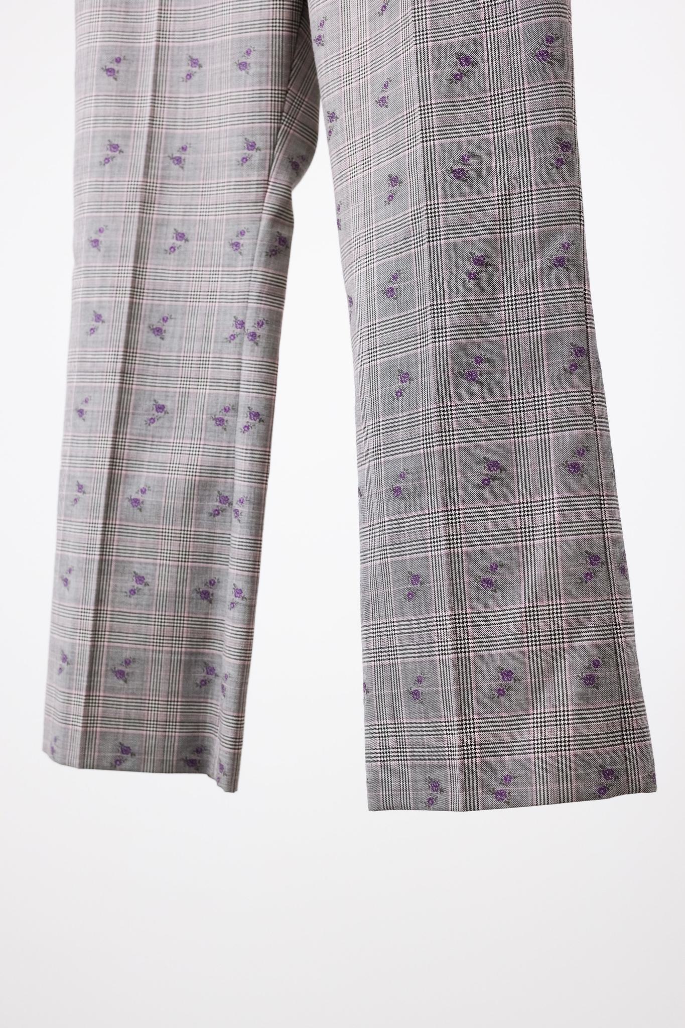 Altuzarra Adler Floral-Embroidered Prince of Wales Check Trousers