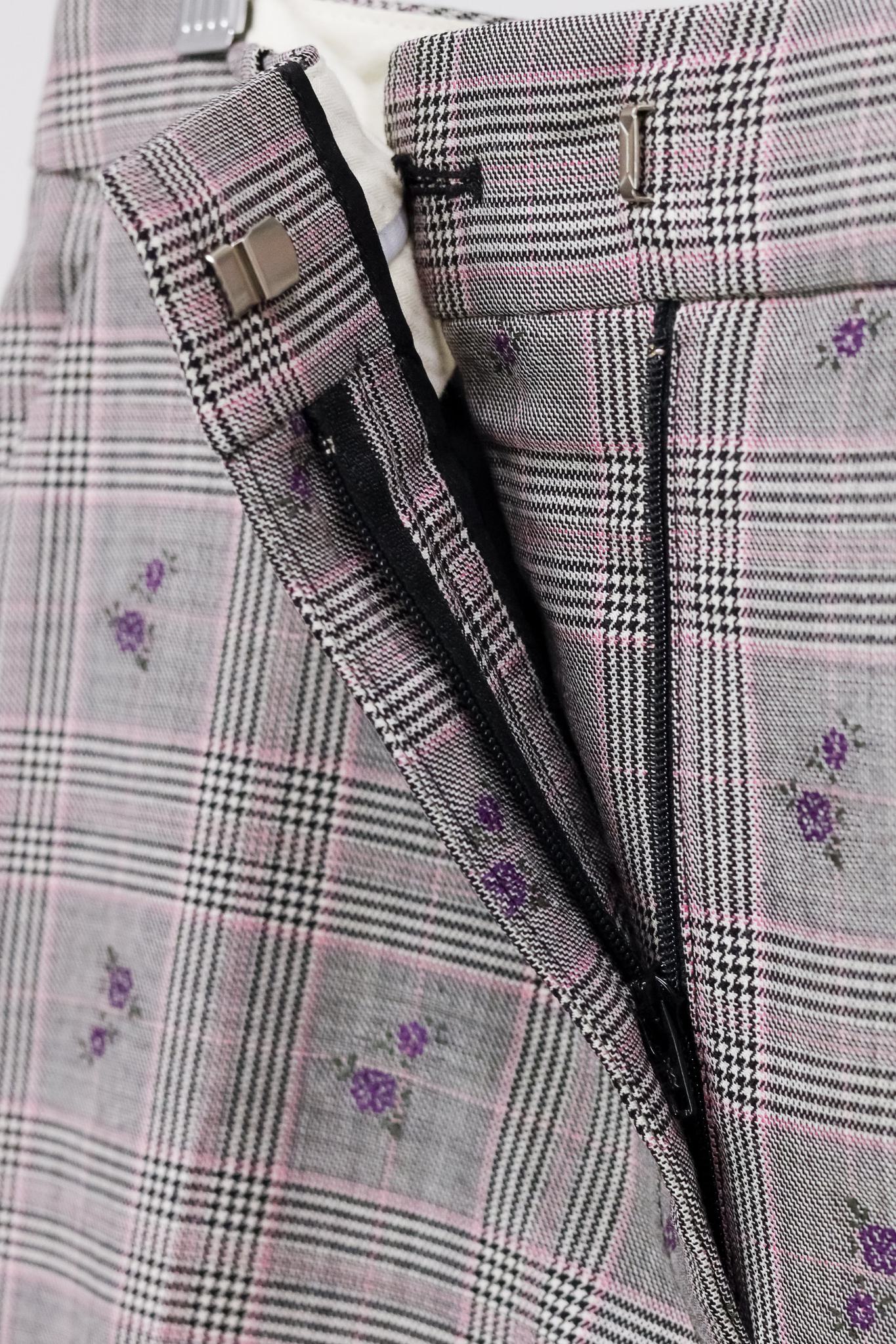 Altuzarra Adler Floral-Embroidered Prince of Wales Check Trousers