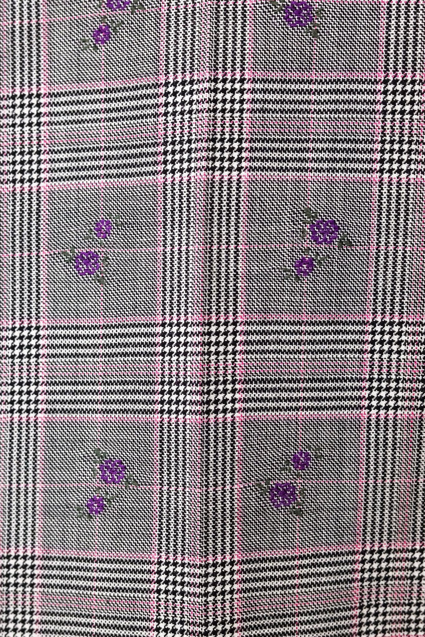 Altuzarra Adler Floral-Embroidered Prince of Wales Check Trousers