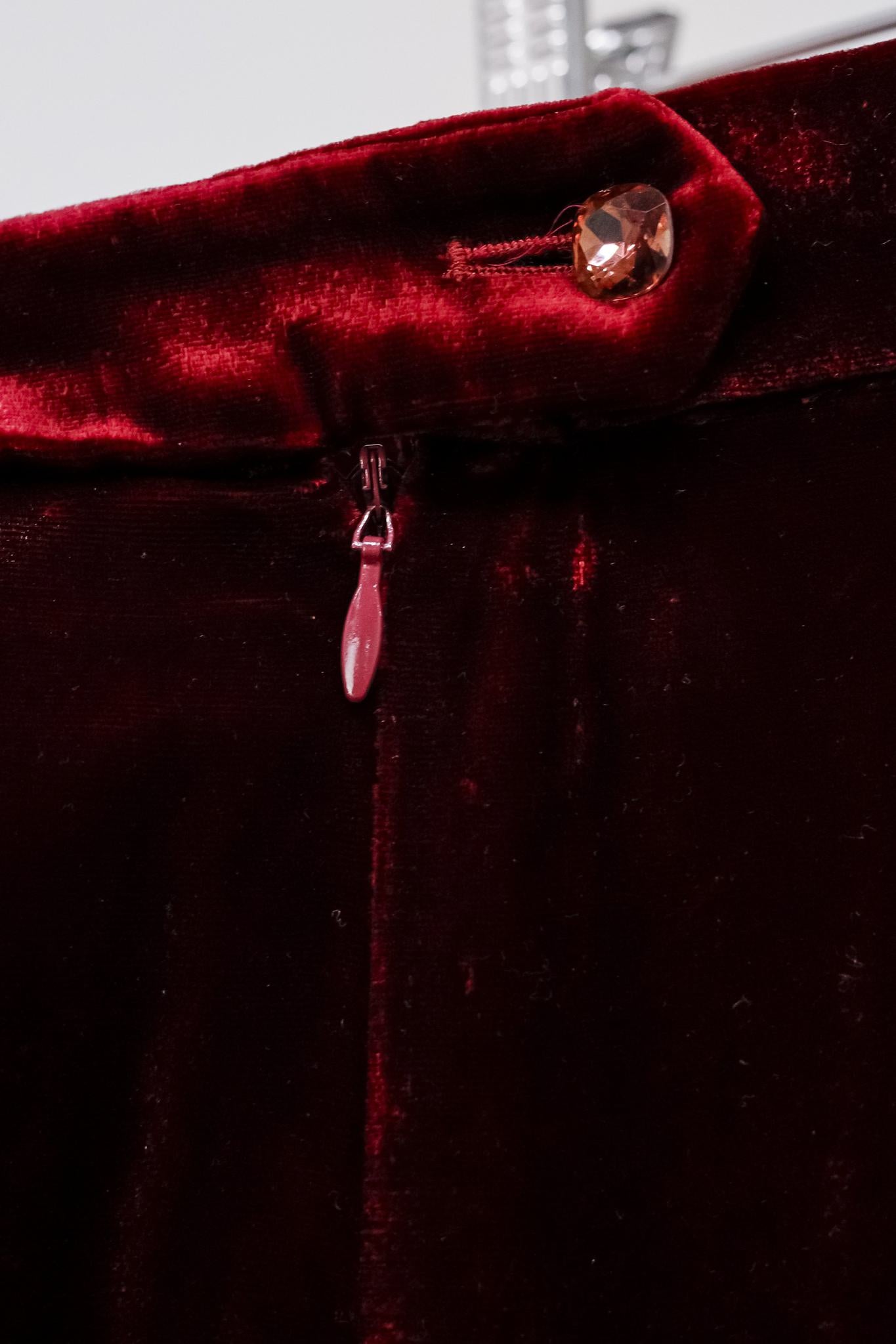 Ellery Lazio Merlot Velvet Flared Pants