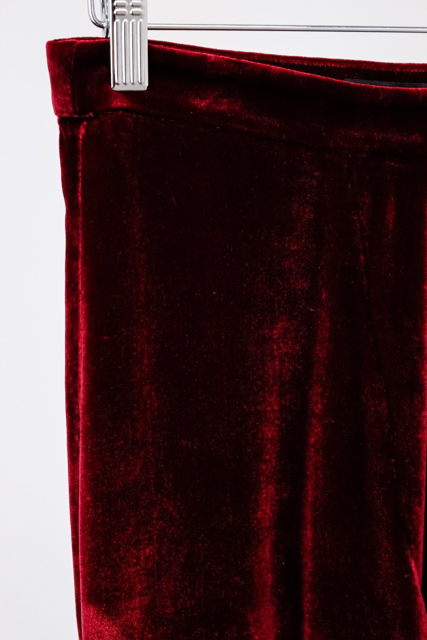 Ellery Lazio Merlot Velvet Flared Pants