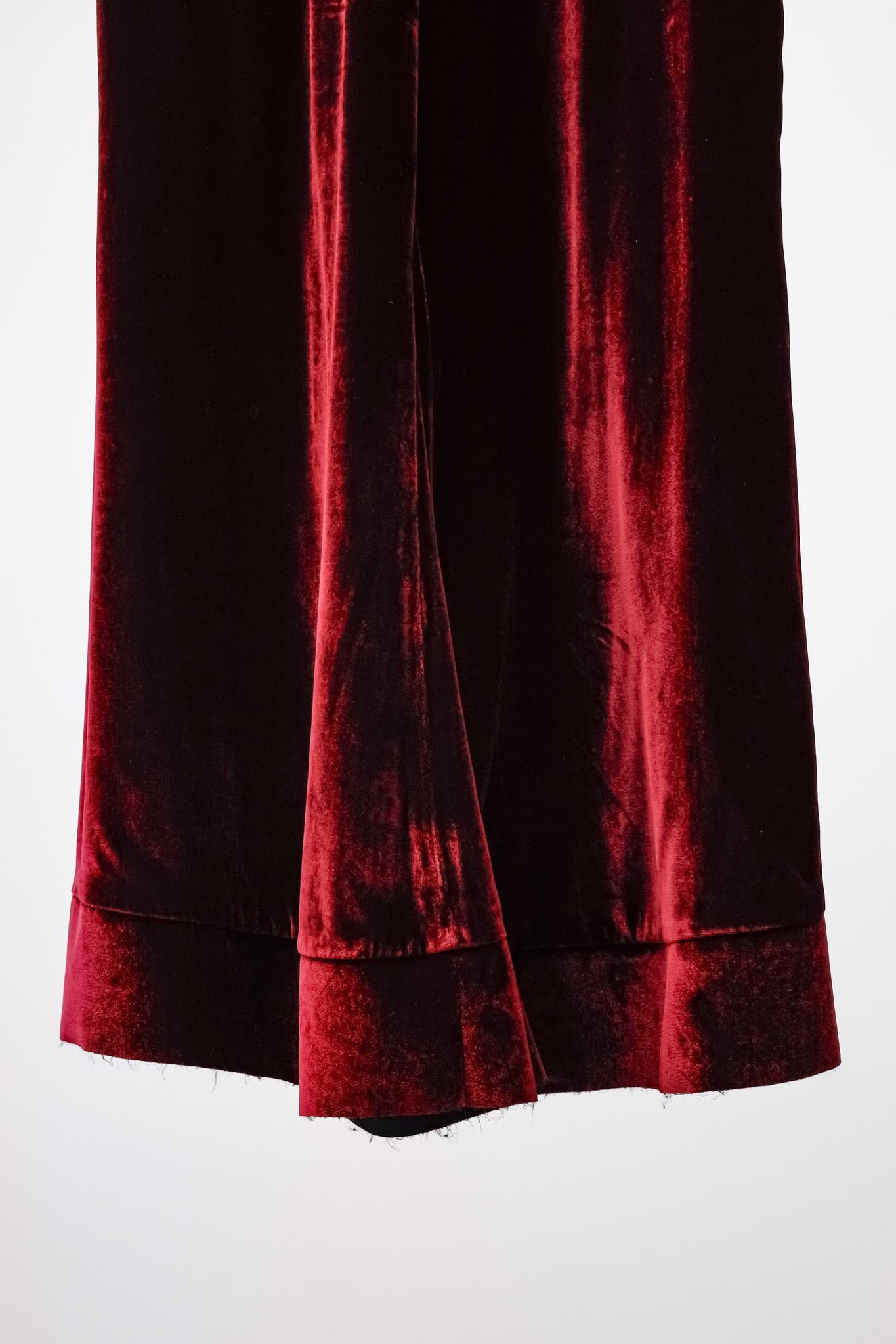 Ellery Lazio Merlot Velvet Flared Pants