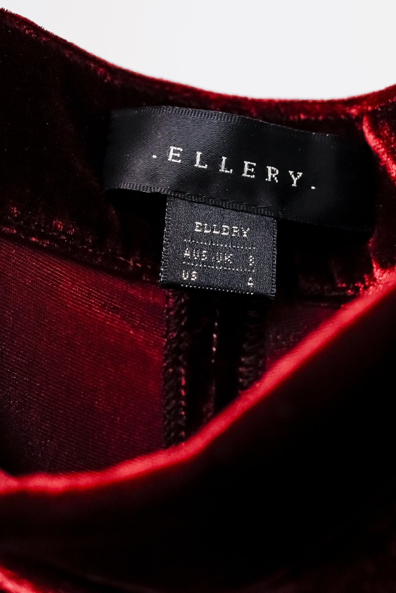 Ellery Lazio Merlot Velvet Flared Pants