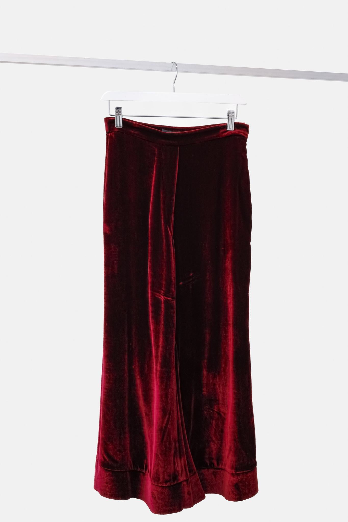 Ellery Lazio Merlot Velvet Flared Pants