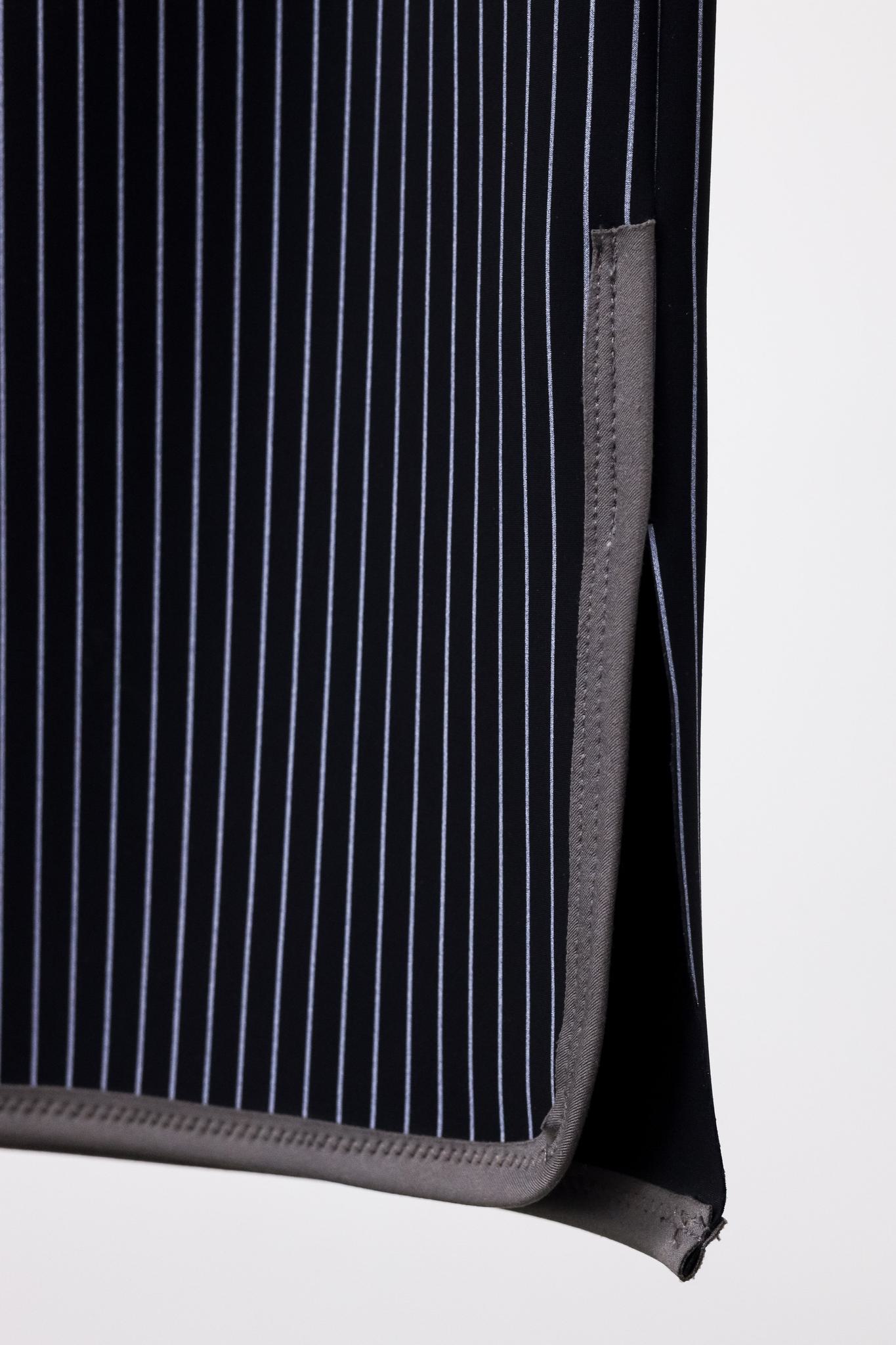 Marie Saint Pierre Navy Pinstripe Skirt