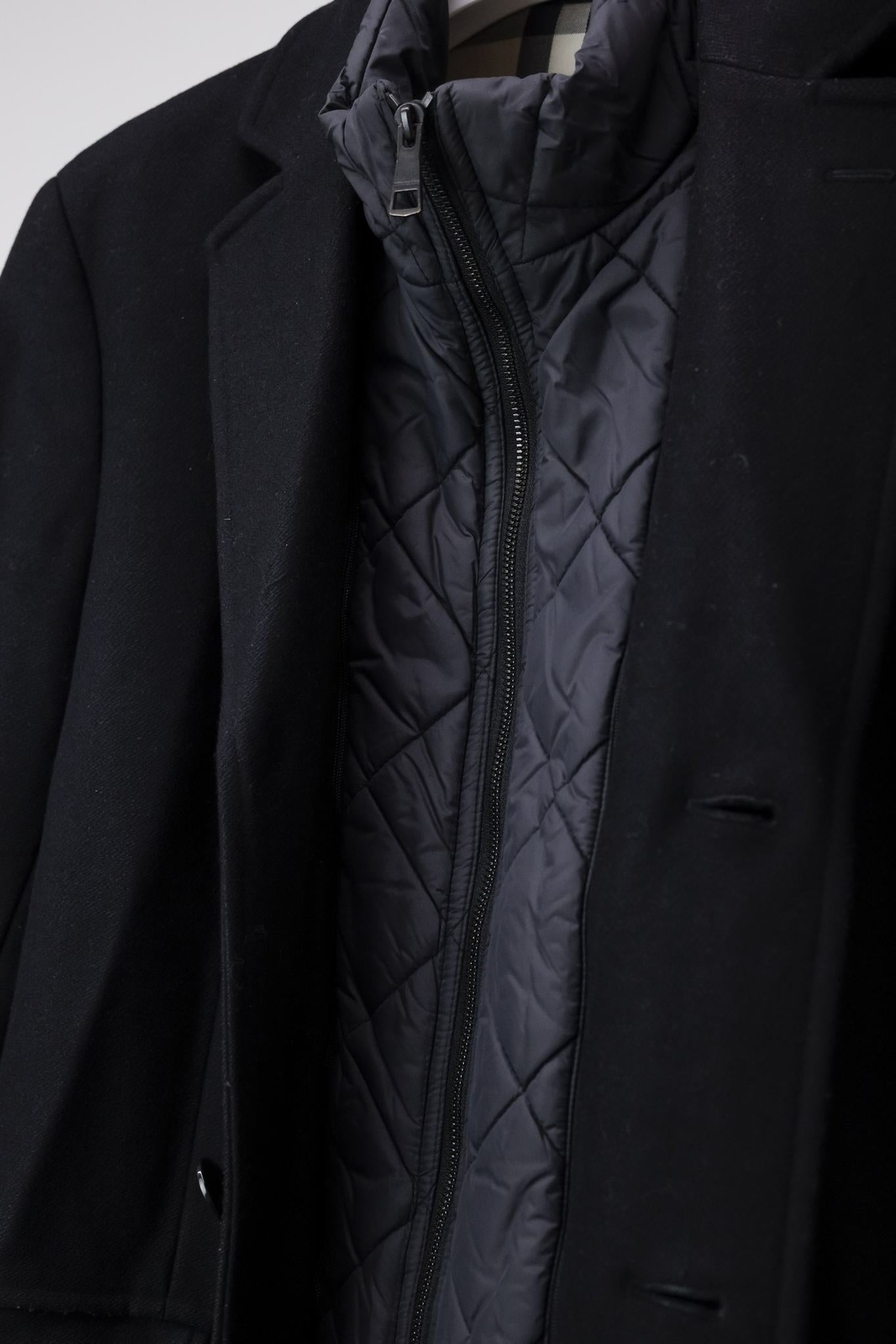 Burberry Black Puffer Layered Coat