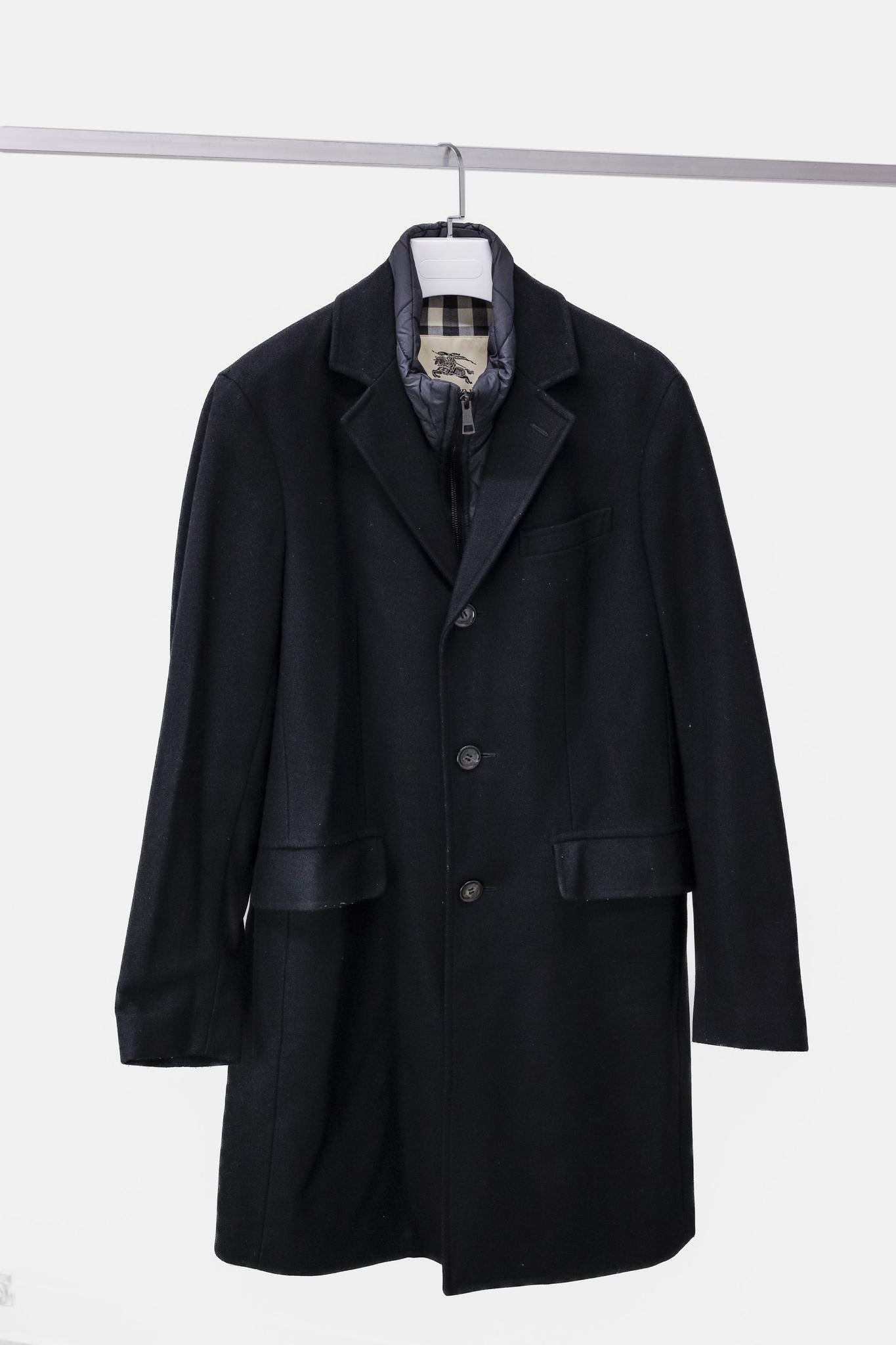 Burberry Black Puffer Layered Coat
