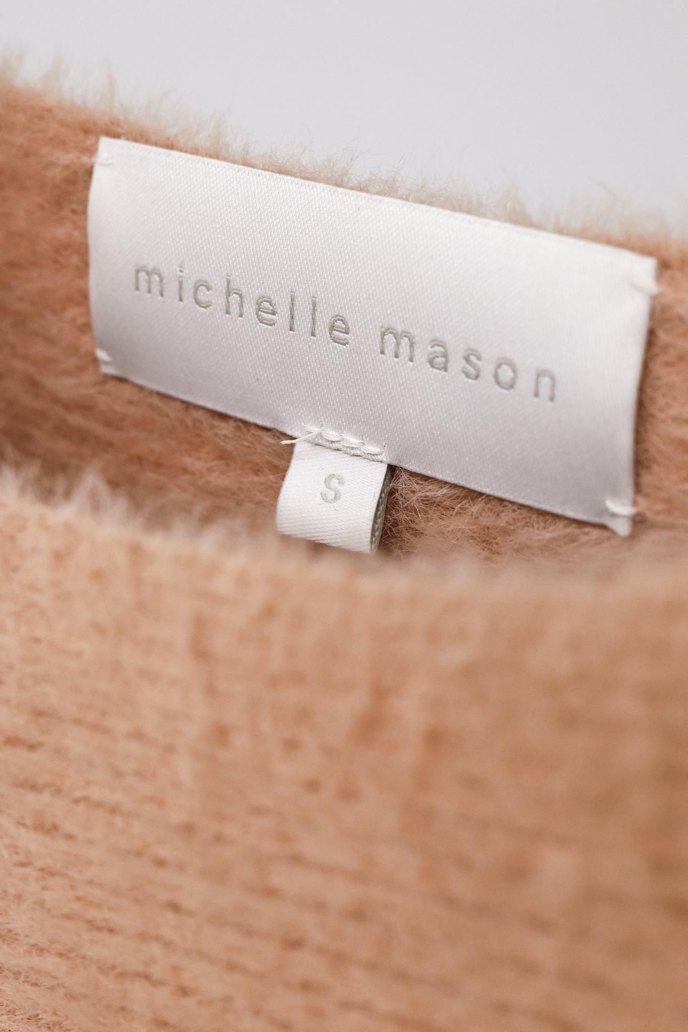 Michelle Mason Pink Oversized Cropped Sweater