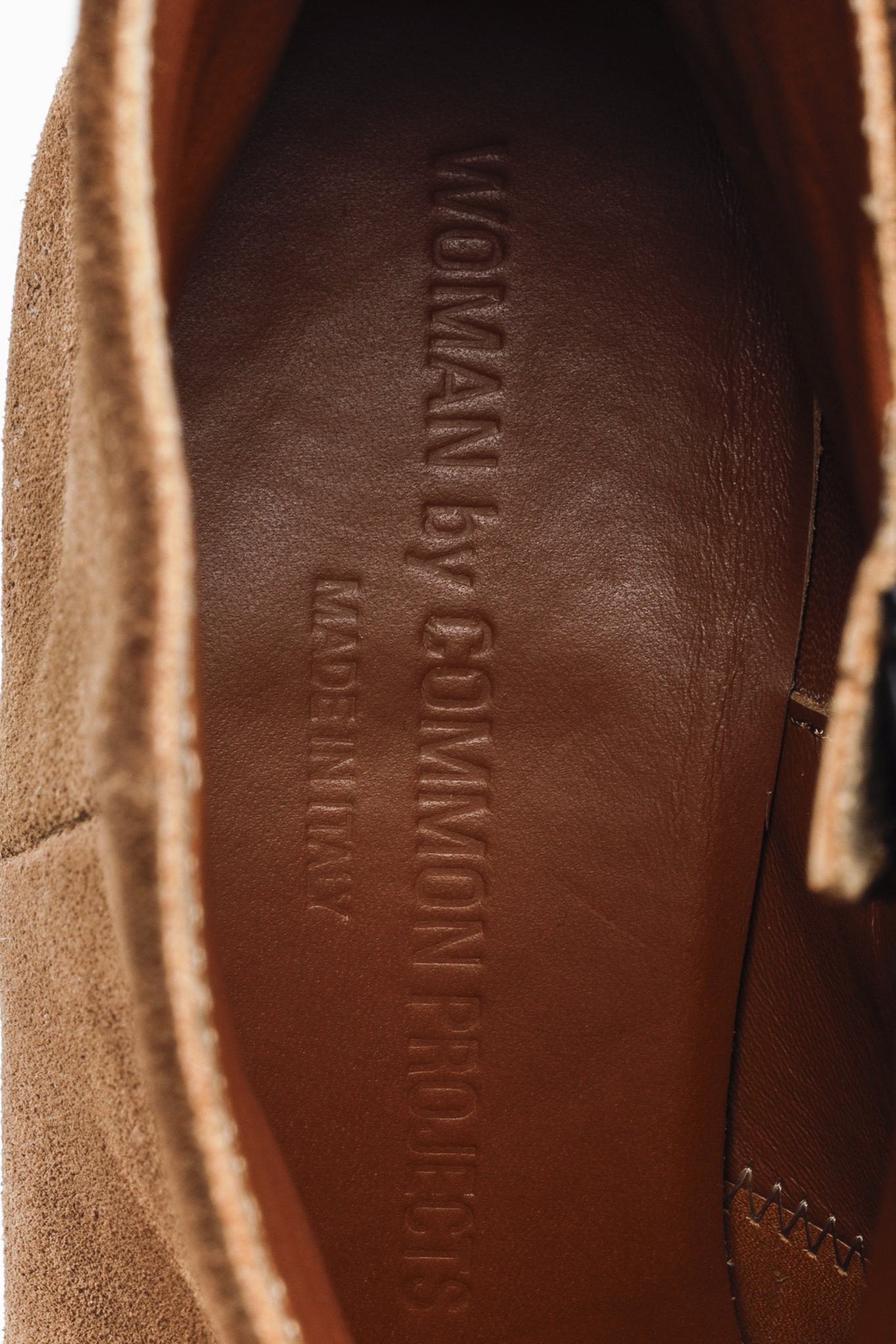 Woman by Common Projects Suede Tobacco Brown Zip Ankle Boots
