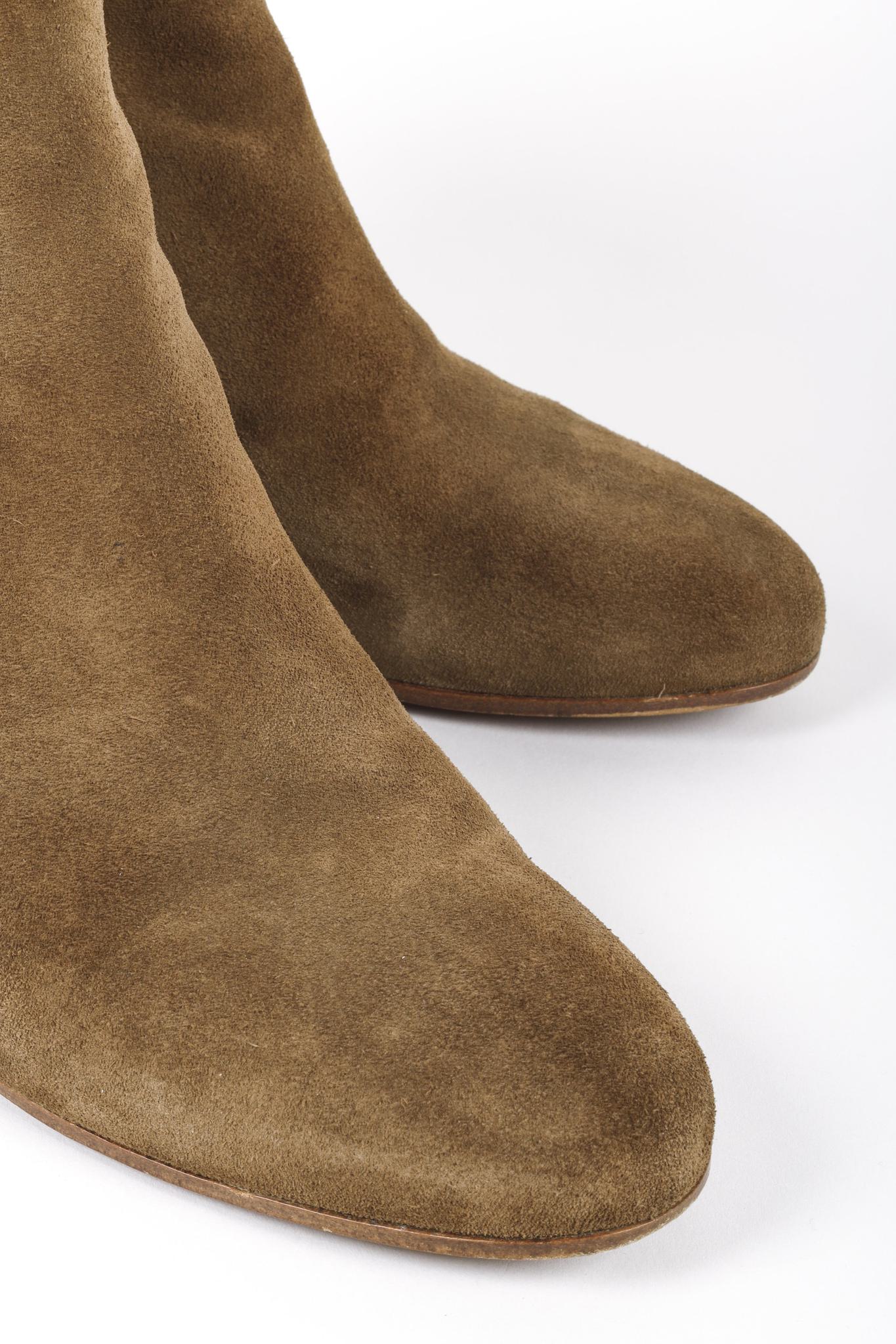 Woman by Common Projects Suede Tobacco Brown Zip Ankle Boots