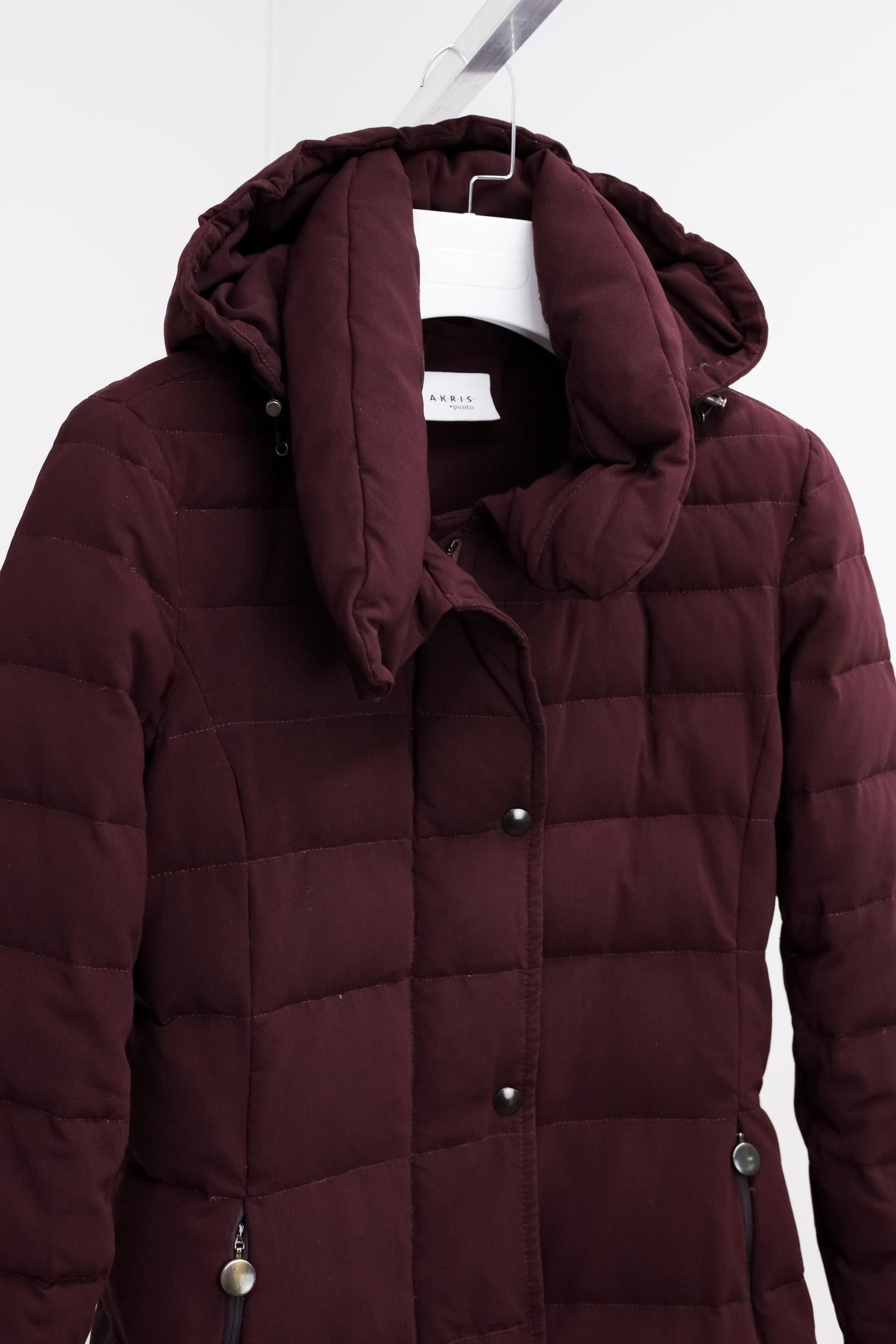 Akris Punto Burgundy Down Puffer Jacket