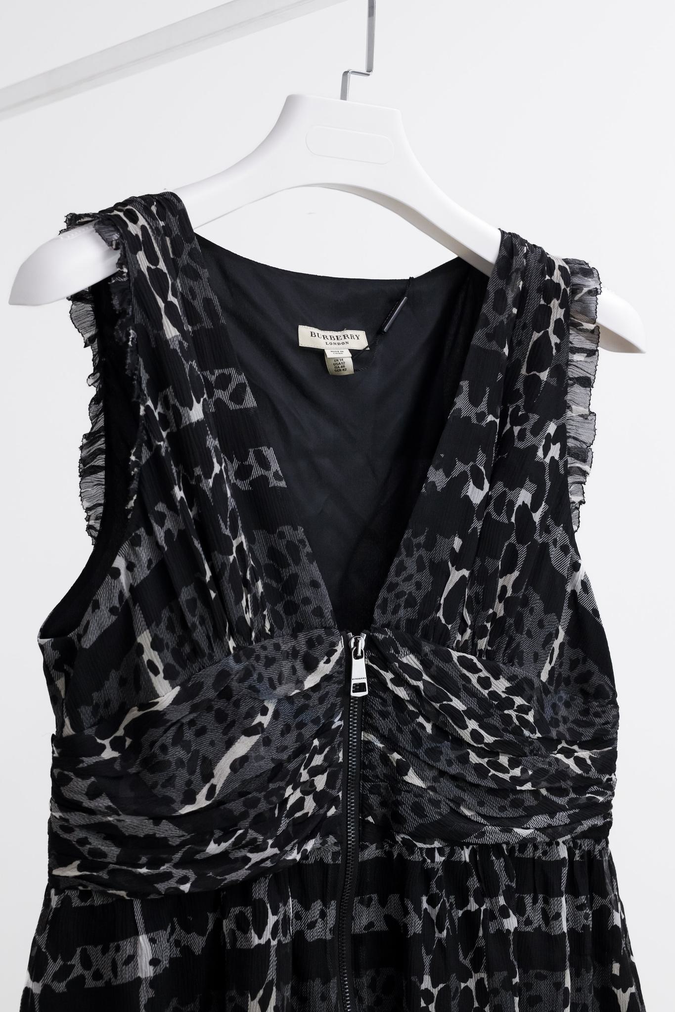 Burberry Beat Check Silk Peplum Tank