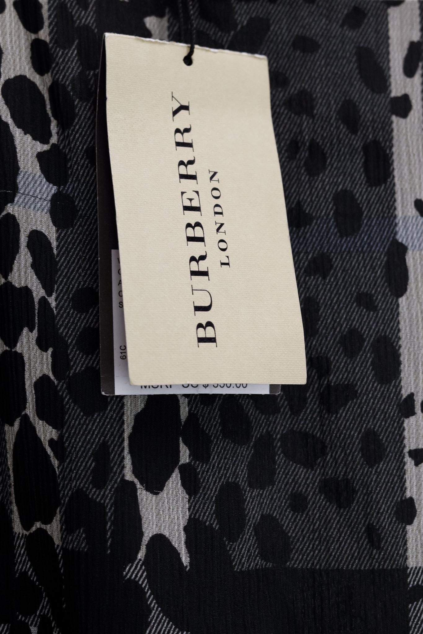 Burberry Beat Check Silk Peplum Tank
