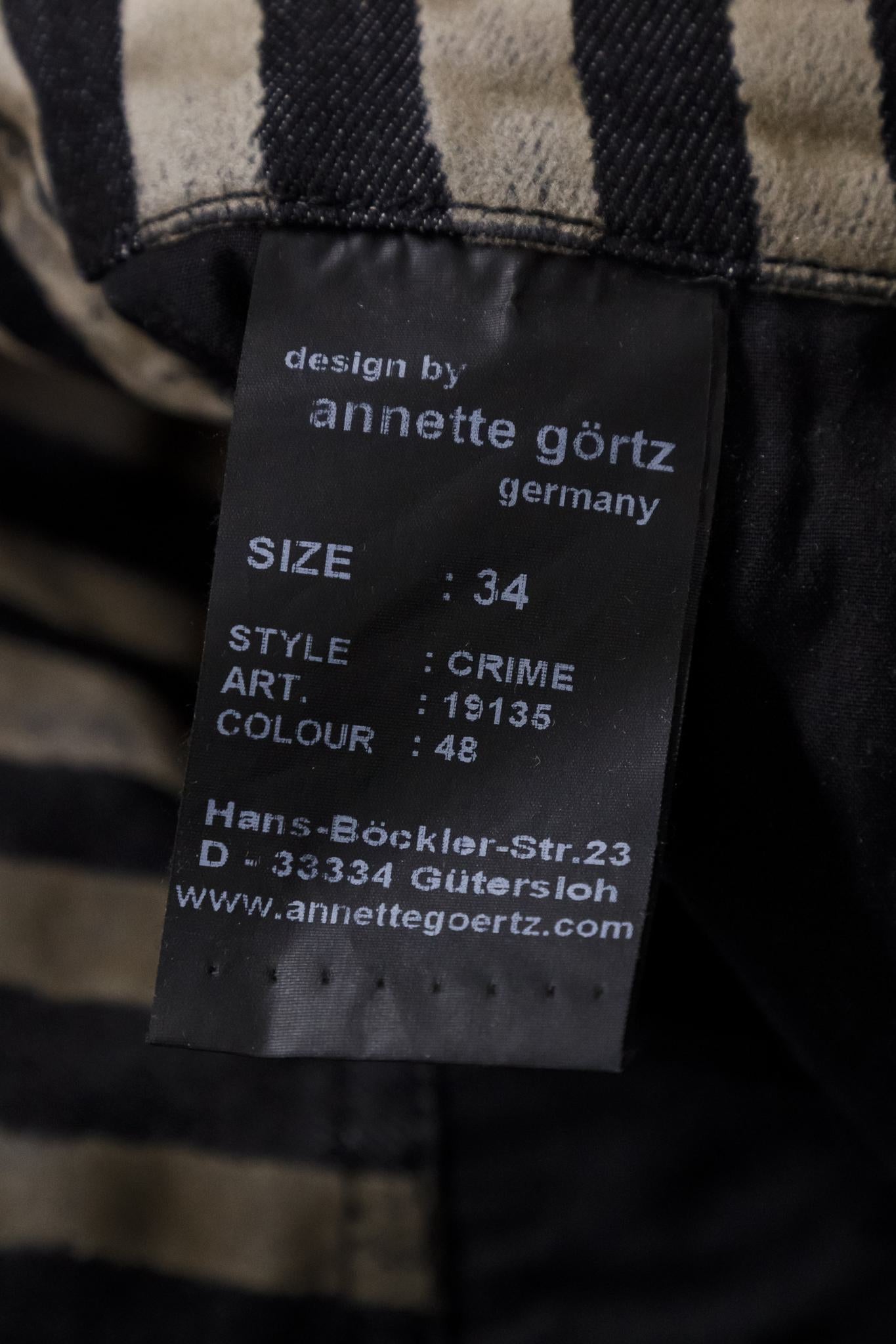 Annette Gortz Crime Brown Stripe Printed Jeans