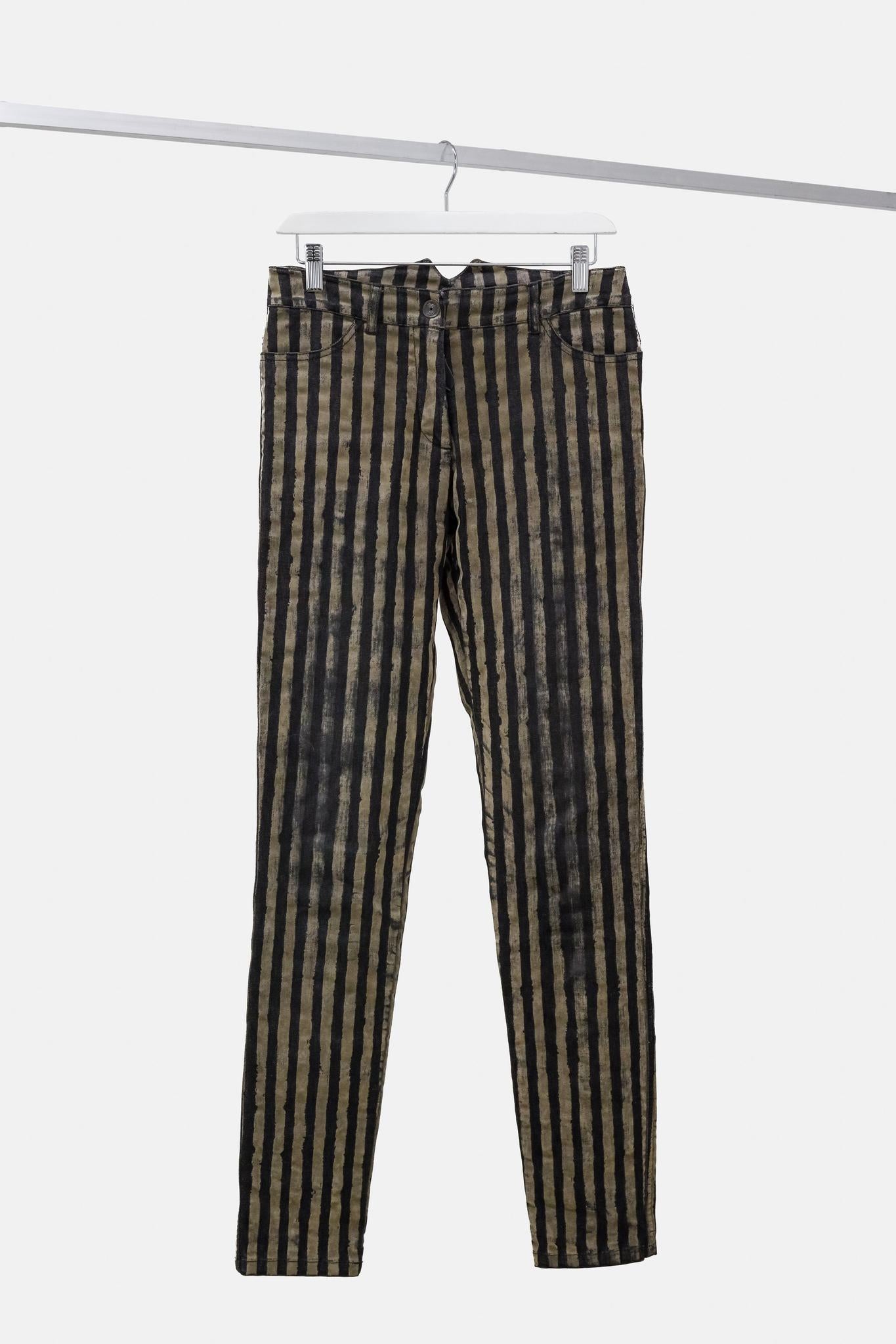 Annette Gortz Crime Brown Stripe Printed Jeans