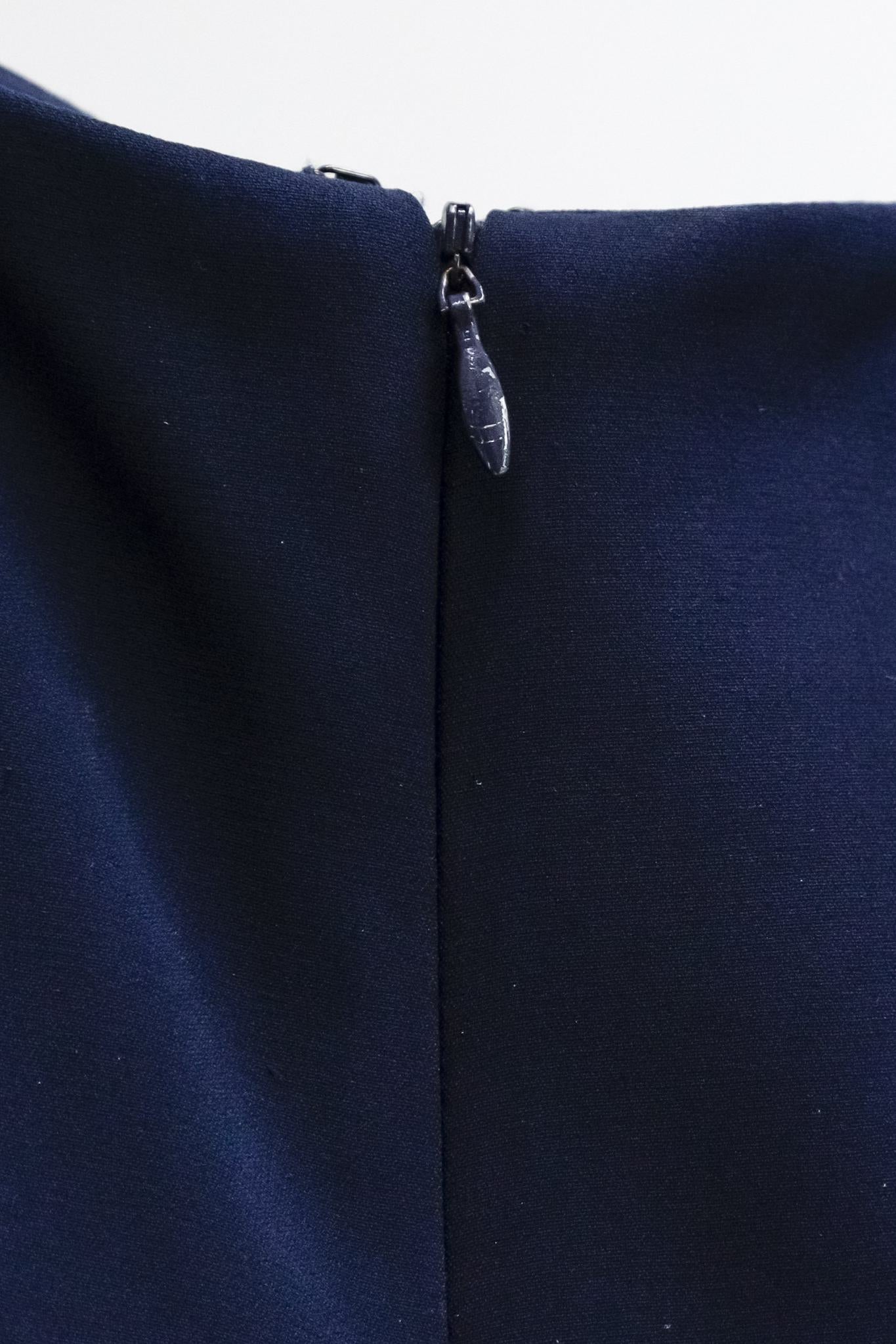 Oscar de la Renta Strapless Navy Silk Gown
