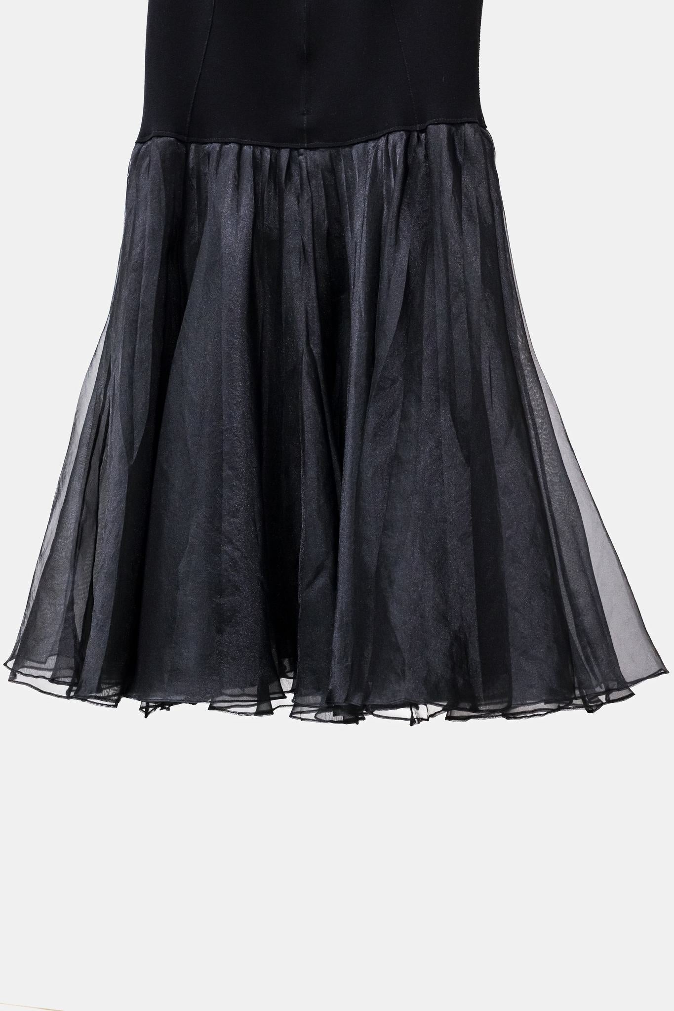 Marie Saint Pierre Black Sleeveless Tulle Dress