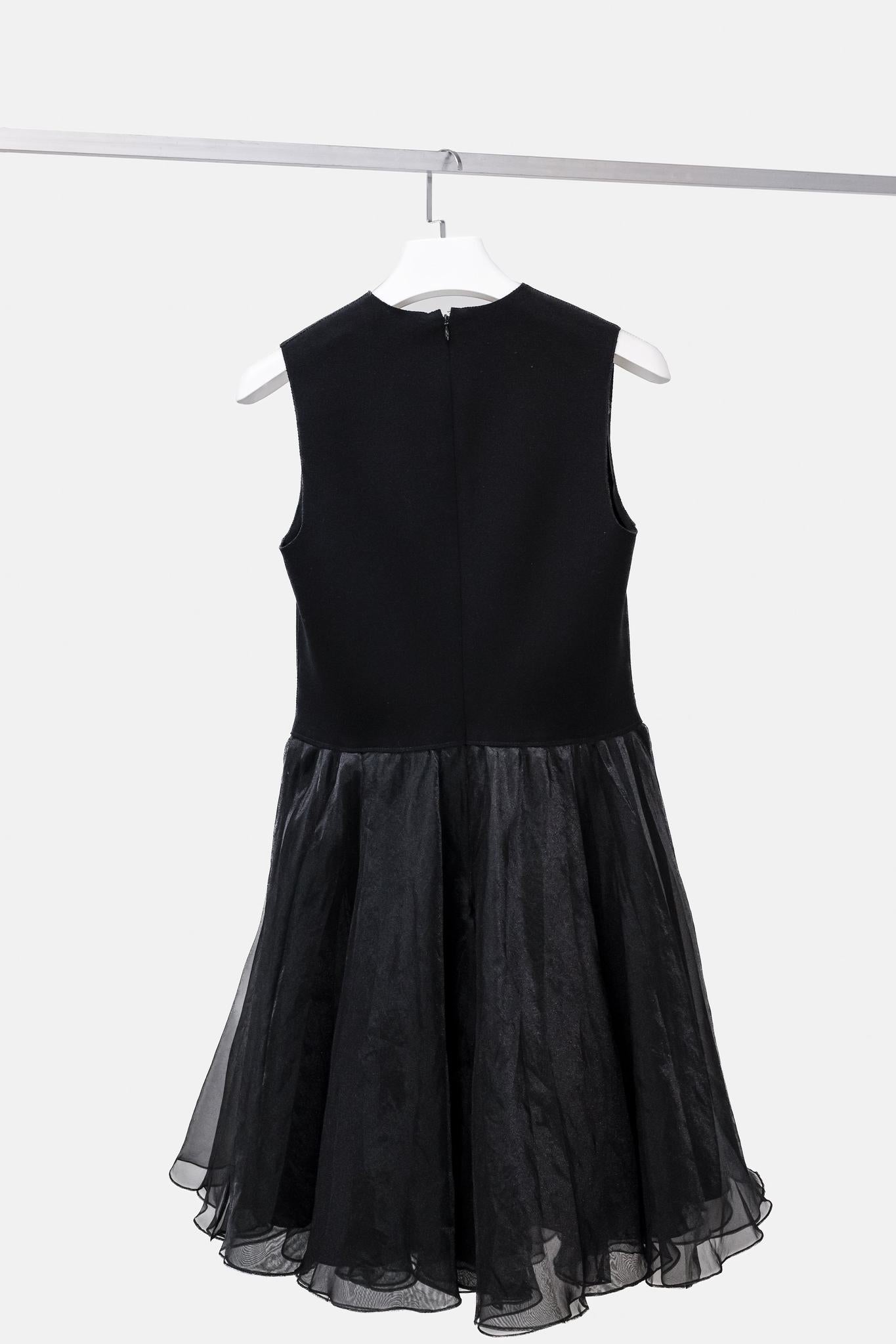 Marie Saint Pierre Black Sleeveless Tulle Dress