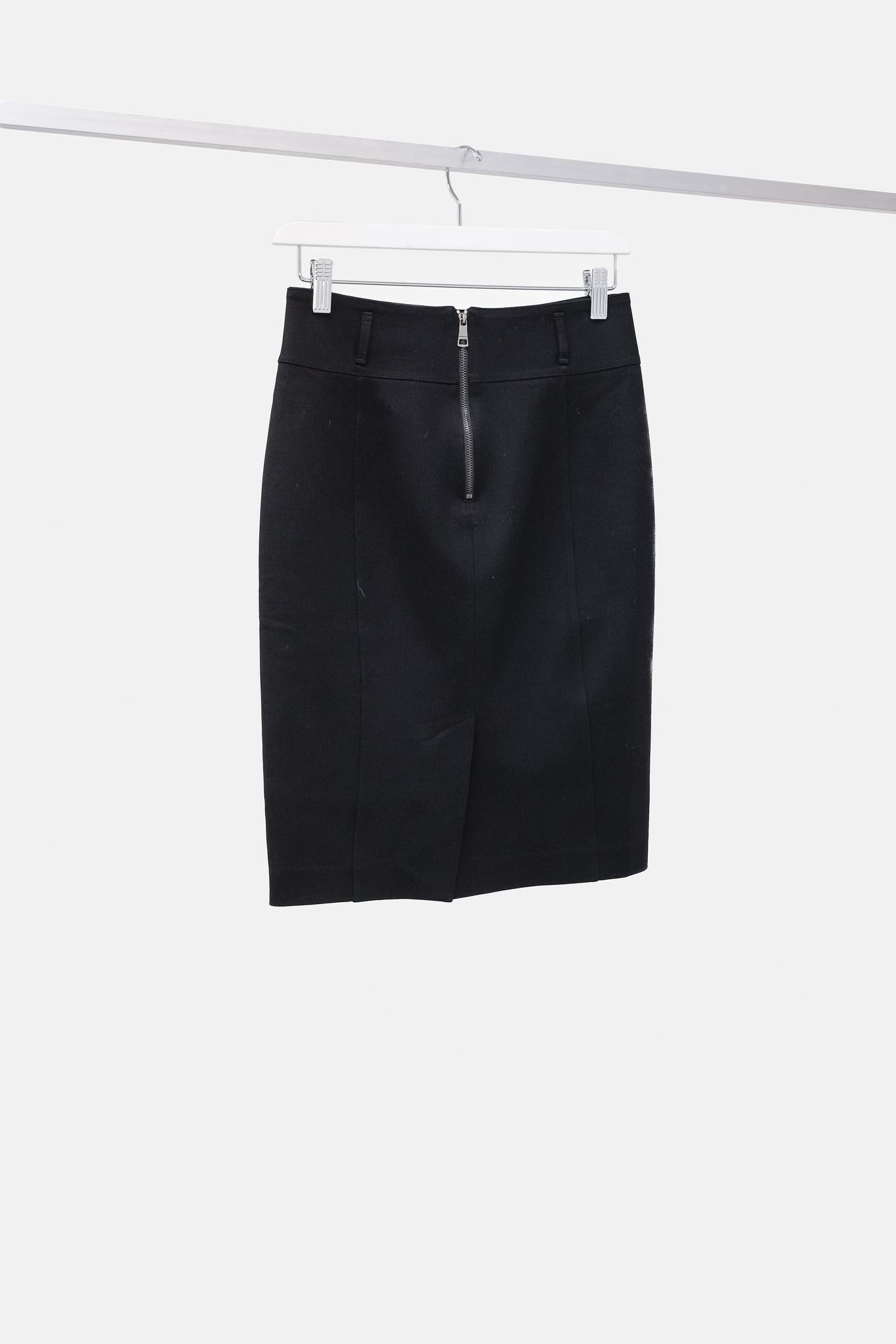 Burberry Black Stretch Corset-Jersey Pencil Skirt
