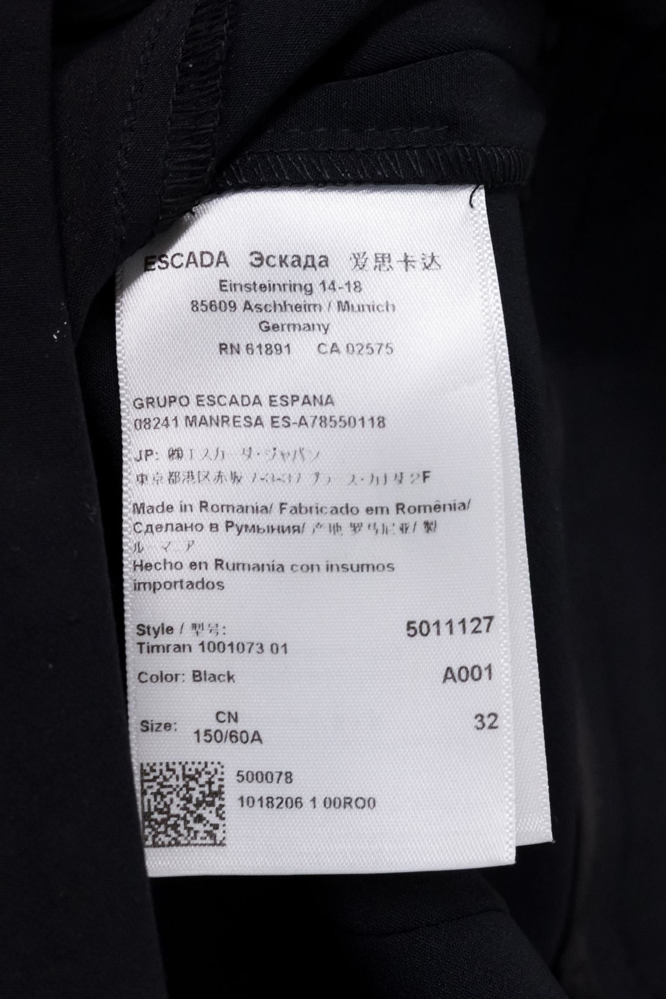 Escada Timran Snap-Hem Black Cigarette Pants