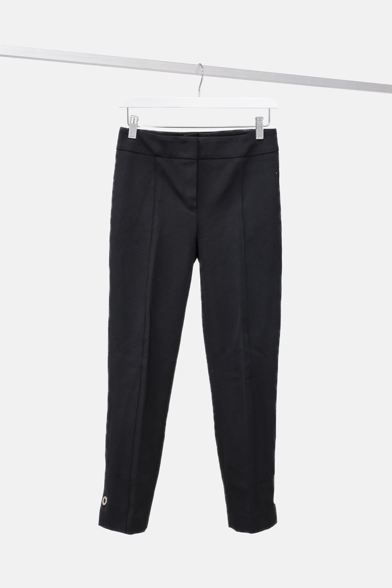 Escada Timran Snap-Hem Black Cigarette Pants