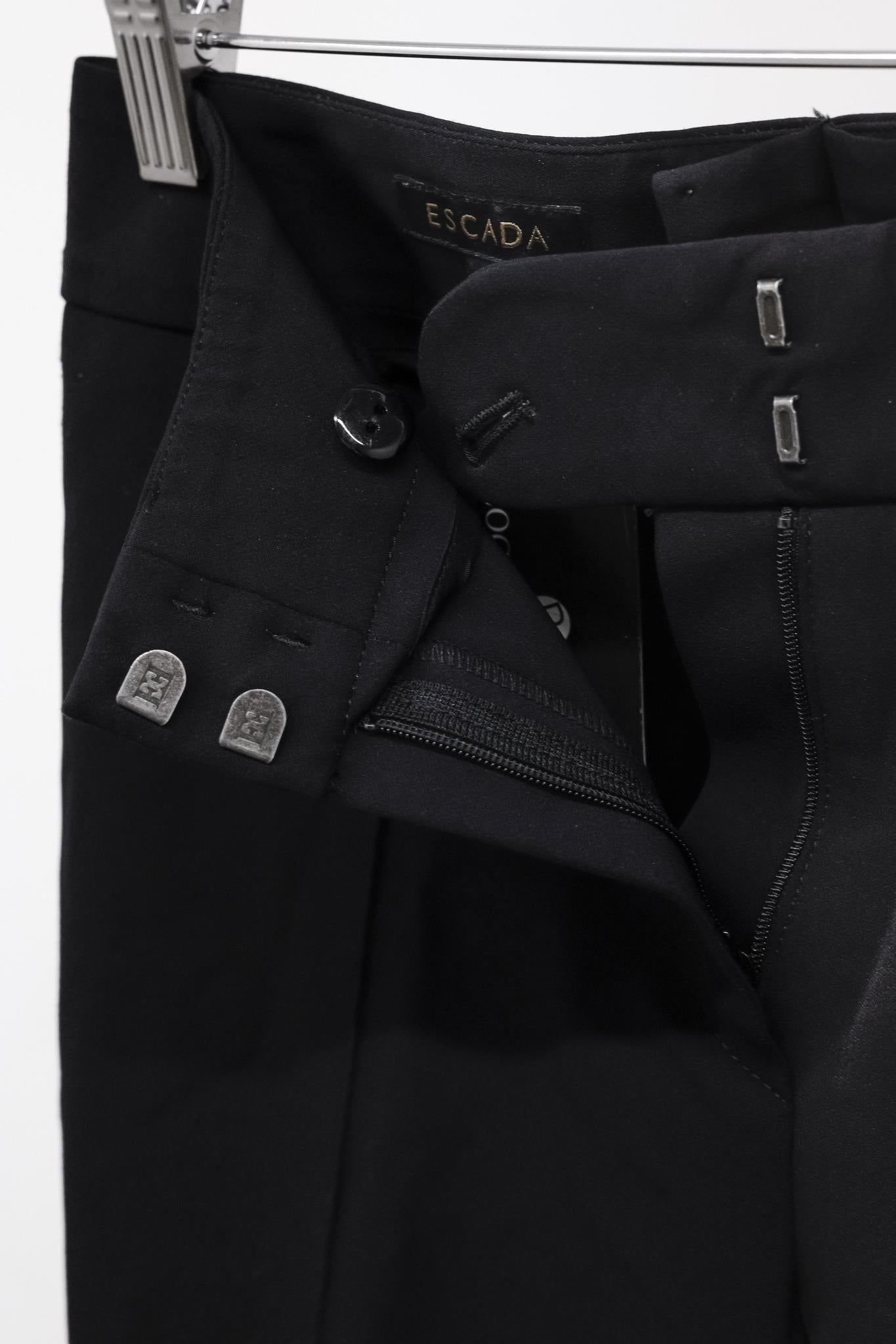 Escada Timran Snap-Hem Black Cigarette Pants