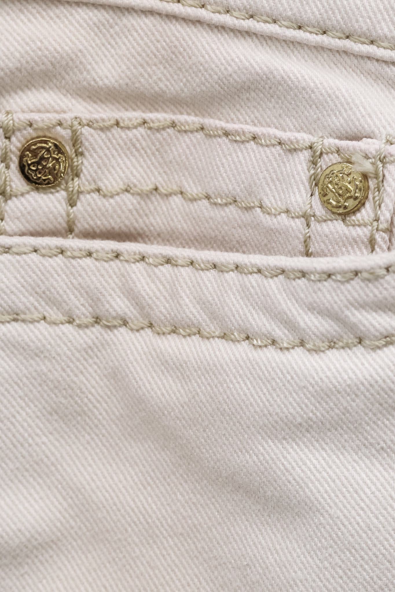 Roberto Cavalli Nude Pink Straight Leg Jeans