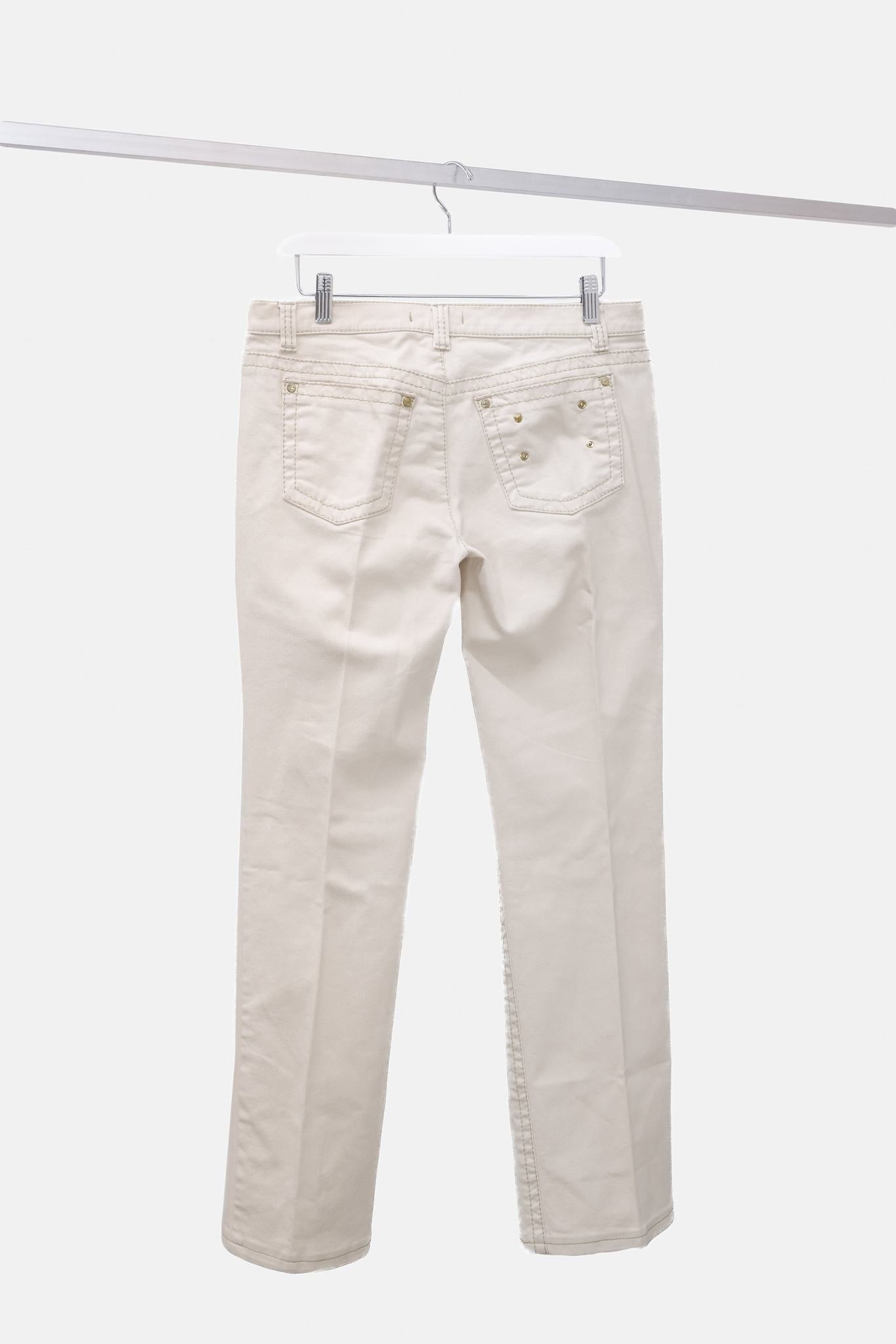 Roberto Cavalli Nude Pink Straight Leg Jeans